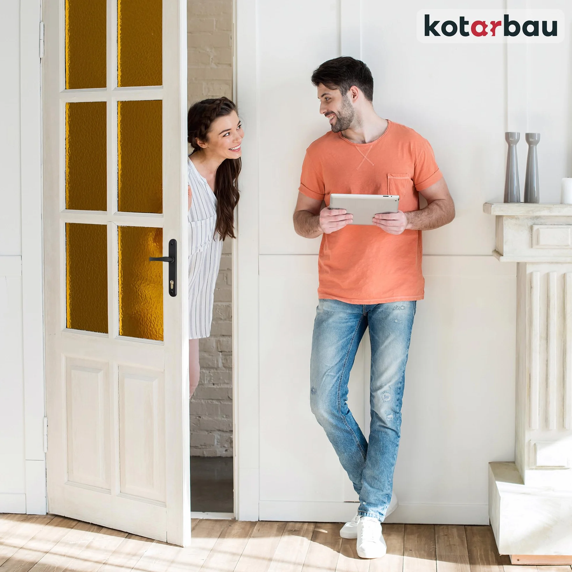 KOTARBAU® Klamka aluminiowa do drzwi 90mm czarna szyld długi przebicie: PZ wkładka