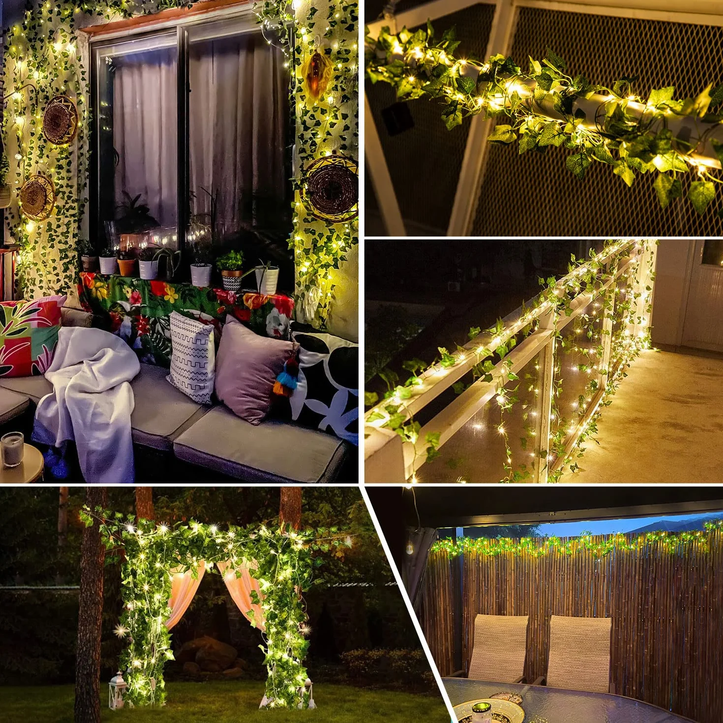 Solarna girlanda świetlna na zewnątrz, 6 m, solarna girlanda świetlna, 60 diod LED, 8 trybów dekoracji, do ogrodu, na taras, balkon, na imprezę