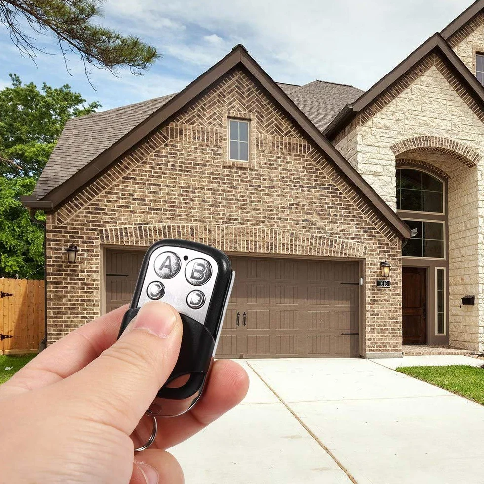 Wireless Remote Control Key Fob 433MHz 4-Channel Garage Door Opener Gate Blind Remote Duplicator for Alarm Systems