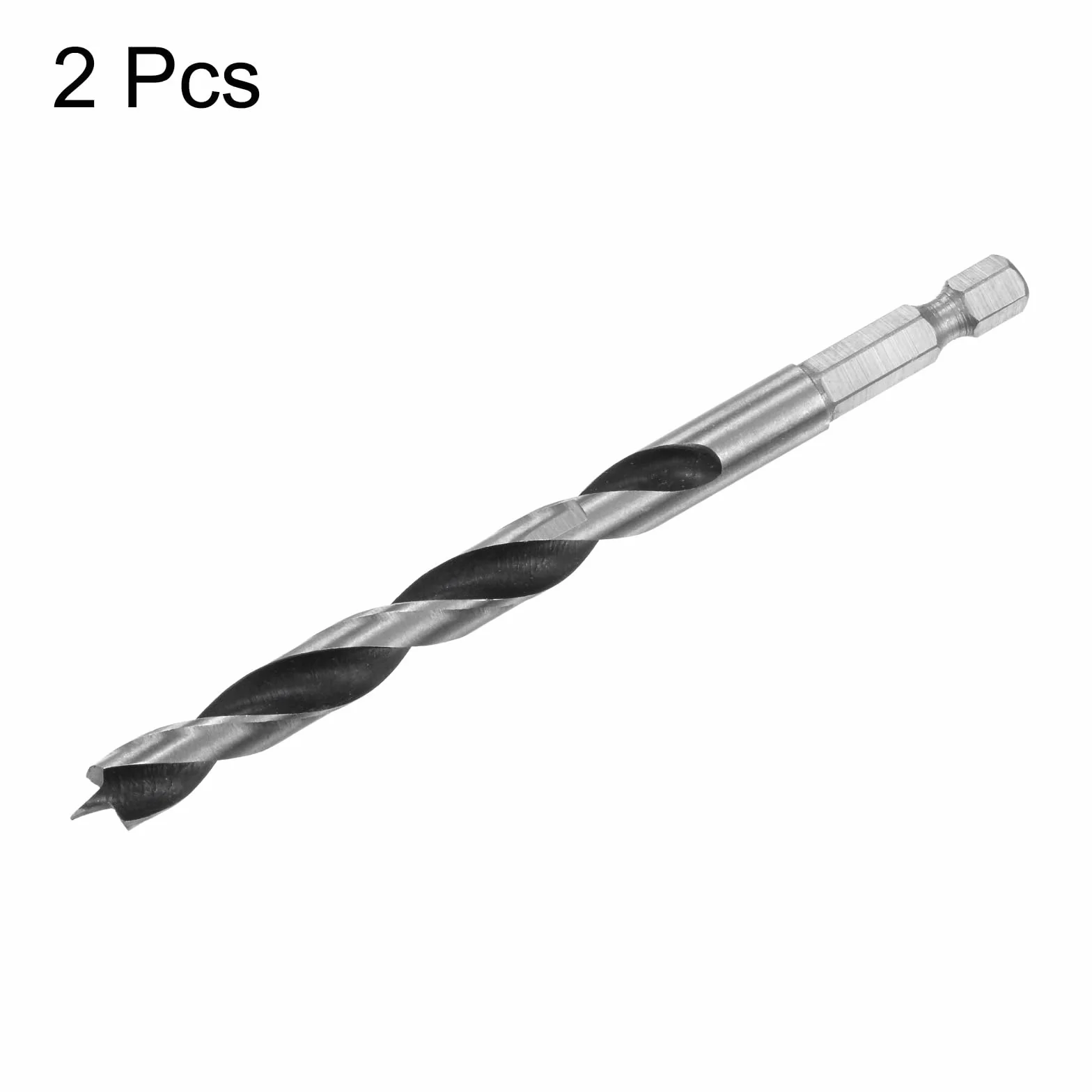 QUARKZMAN 2 szt. wiertła Brad Point 8 mm (5/16") łożysko stalowe 1/4" sześciokątne wiertła do drewna długość robocza 2,8" spiralne narzędzie do wiercenia w drewnie
