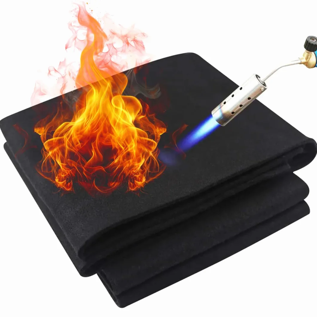 Nicoman Koc spawalniczy mata ognioodporna 50 x 50 x 0,5 cm, filc węglowy, wysoka temperatura, ognioodporna podkładka izolacyjna do 982.2 °C/2000°C, materiał żaroodporny, płomień do grilla, spawaczy,