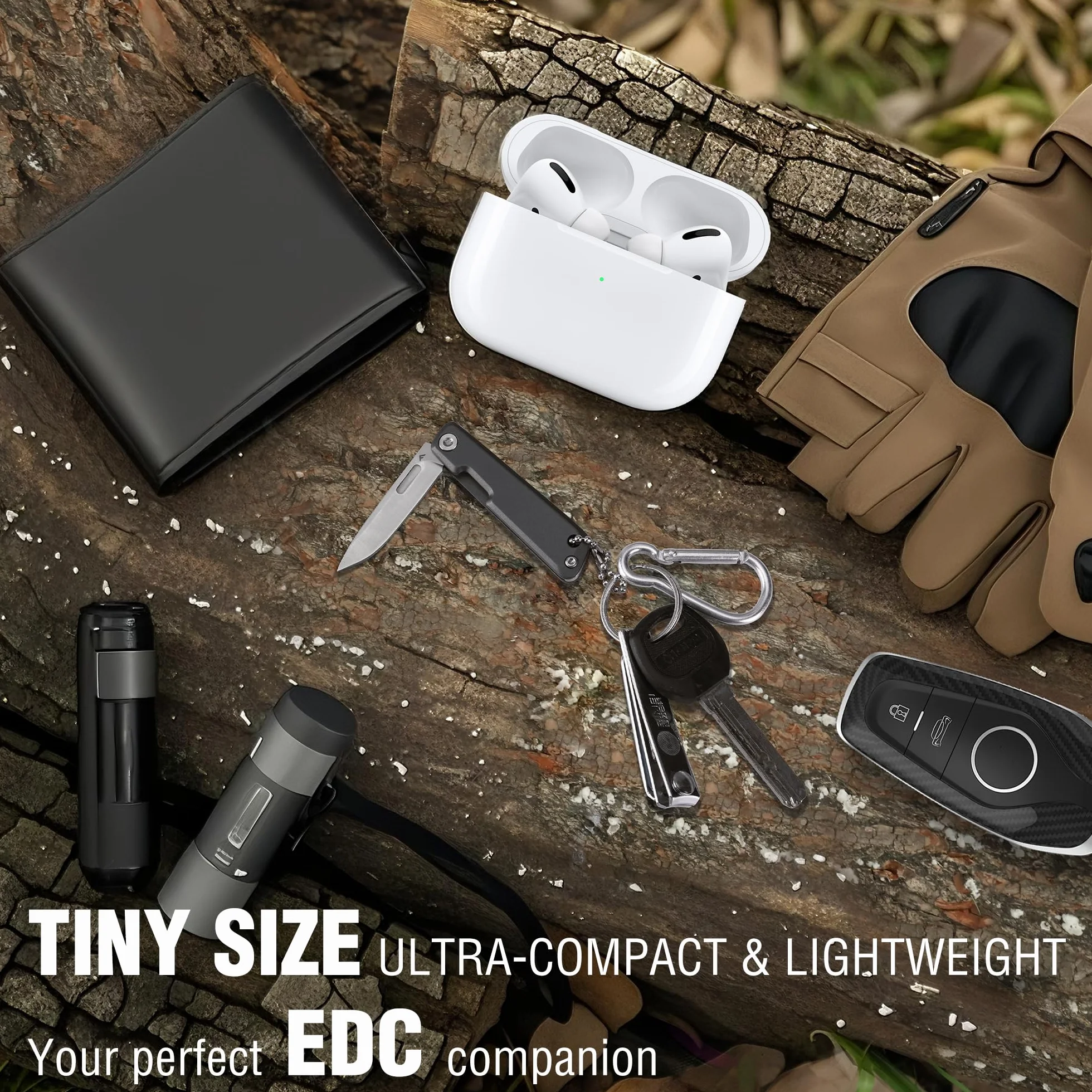 FLISSA Mini scyzoryk składany nóż EDC 14C28N stal aluminiowy uchwyt