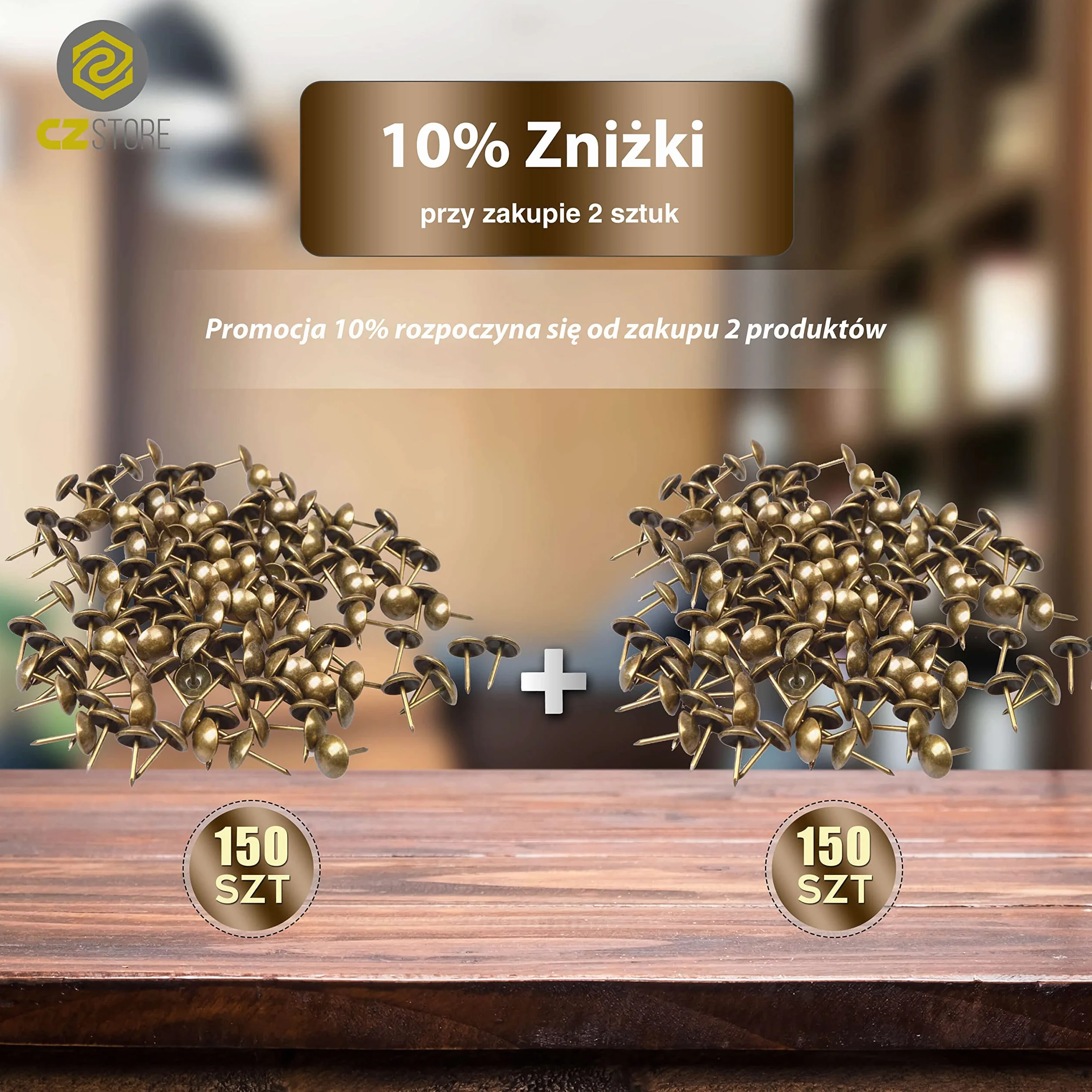 Gwoździe Tapicerskie - Długość 17 mm, Średnica 1 mm - 150-Pak - ✮DOŻYWOTNIA GWARANCJA✮ - Ozdobne Pinezki Tapicerskie Imitujące Gwoździe Mosiężne do Zabytkowych Mebli, Sof i Ozdób