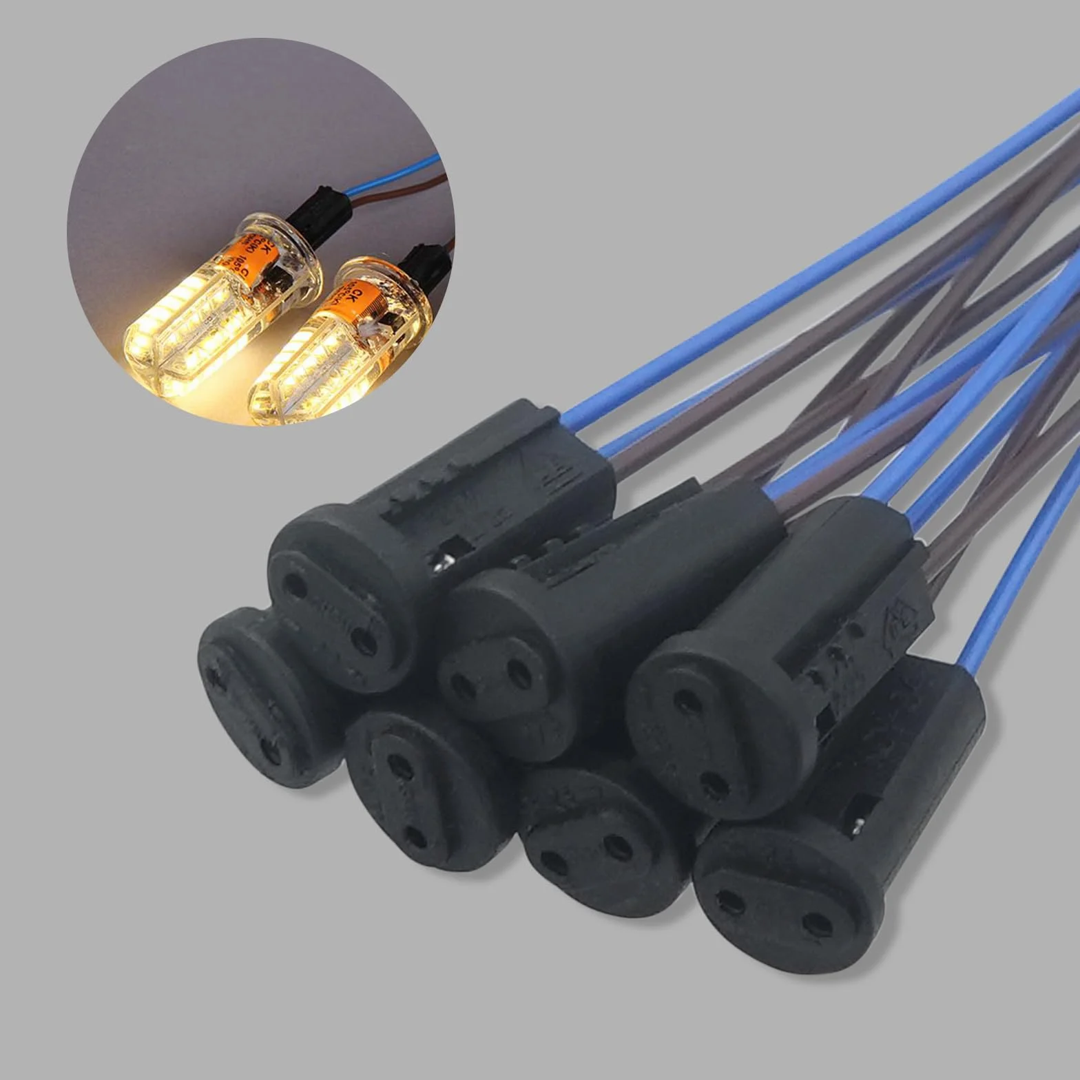 Ymwave 20 sztuk gniazda złącza przewodu G4, uchwyt lampy G4, 20 cm, gniazda lampy do halogenowego żarowego LED
