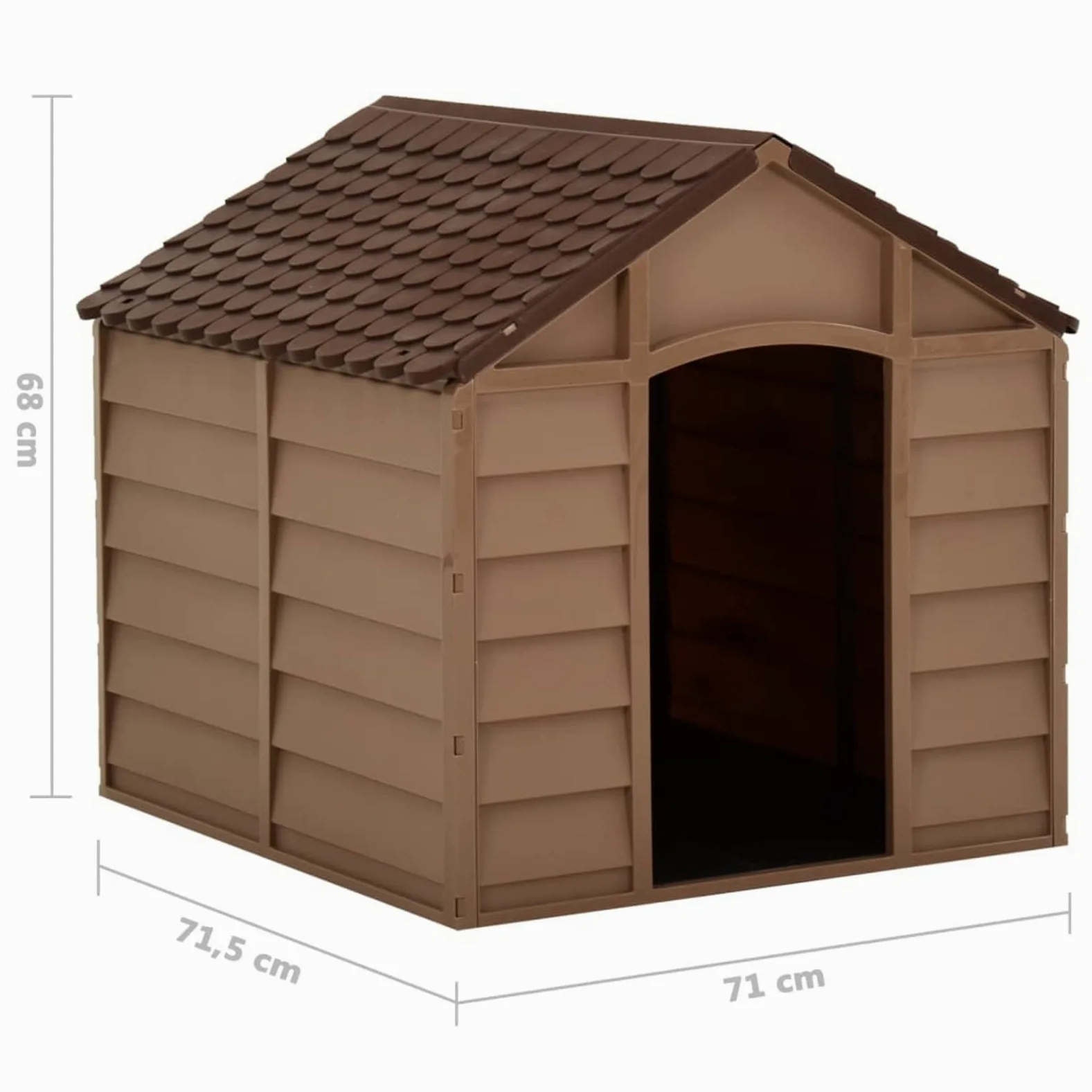 Buda dla psa brązowa PP 71 x 71,5 x 68 cm, ShGaxin domek dla psa, dzwonek na otwarcie, budka dla psa, szafka dla psa