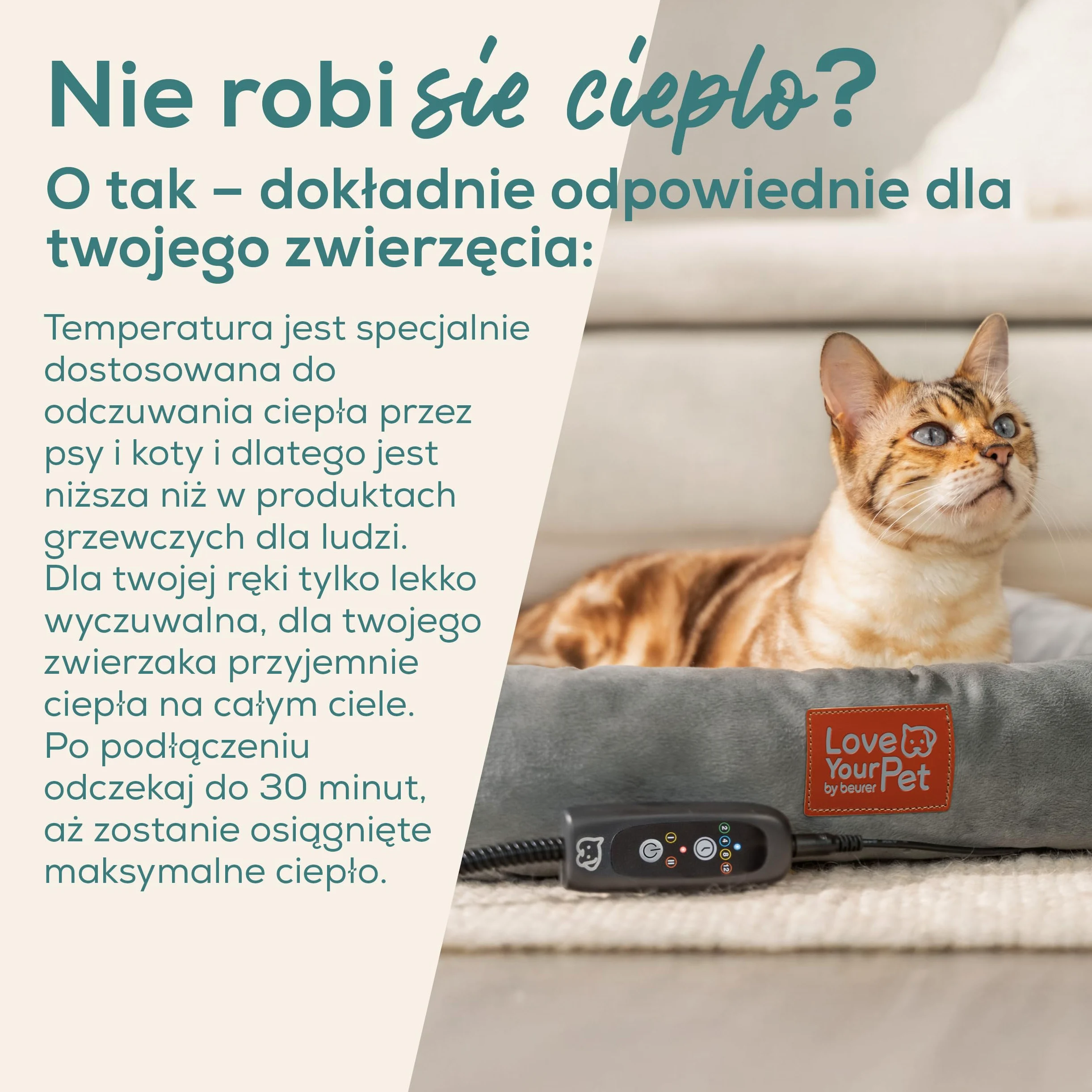 Beurer Podgrzewane legowisko Kira dla psów i kotów 58x50 cm z timerem