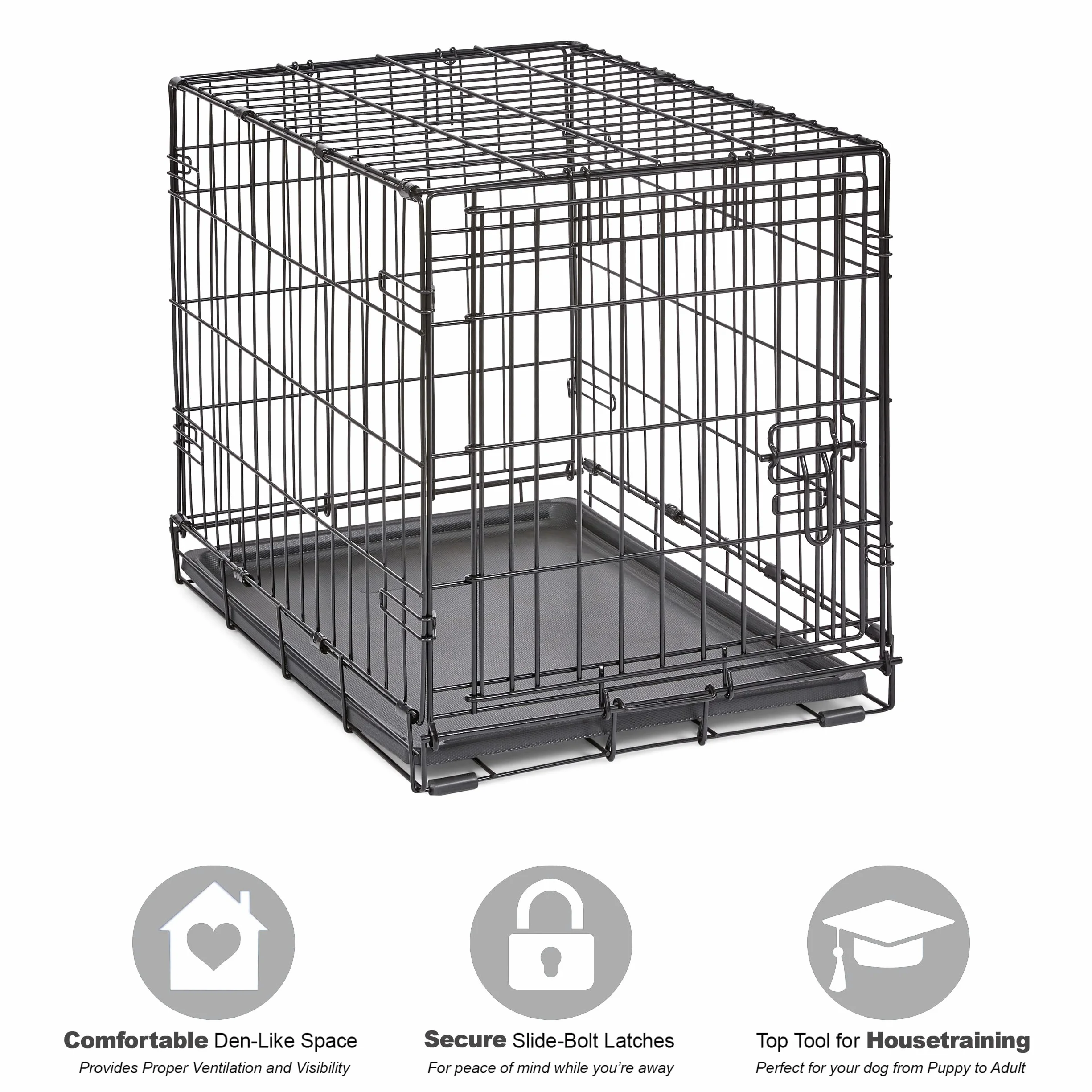 New World Crates składana metalowa klatka dla psa, czarna (B24)