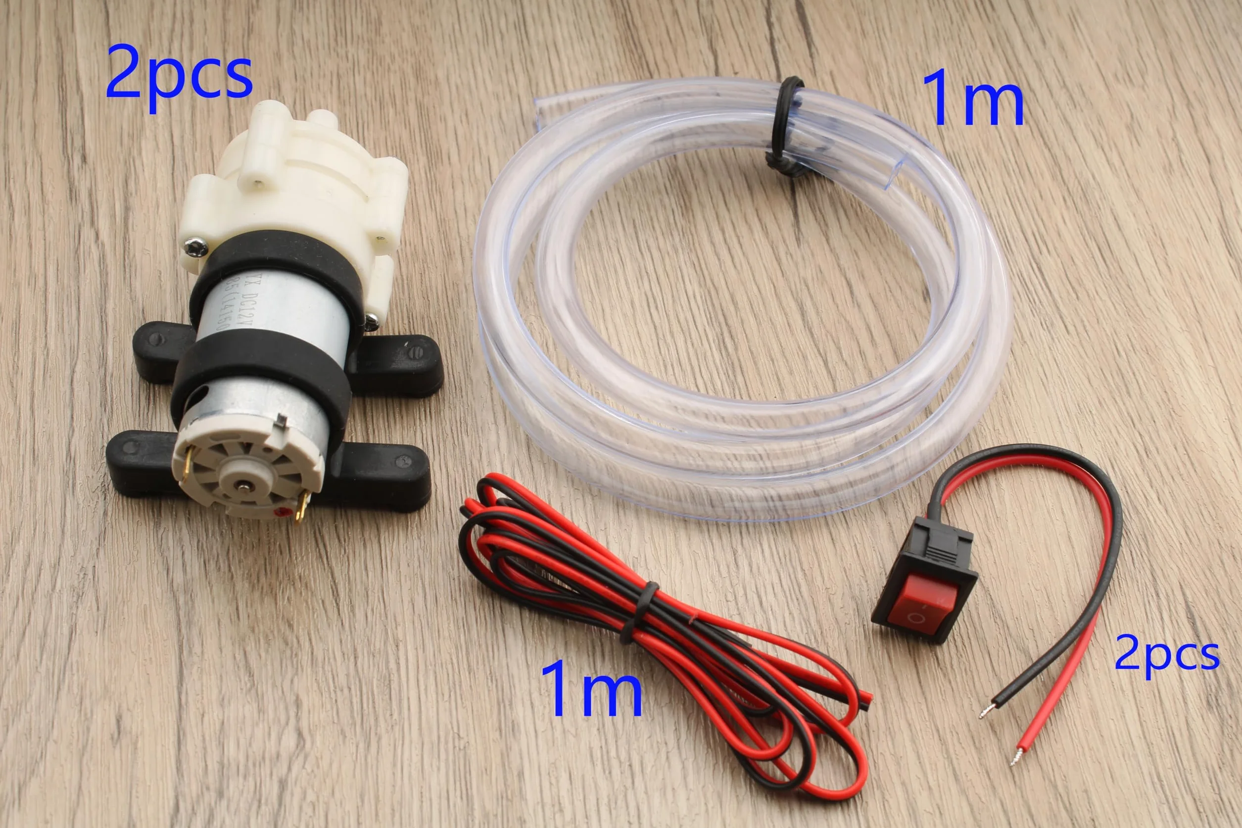 RUNCCI-YUN Membrana pompa wodna 12 V mini elektryczna pompa wodna 1,5-1,8 l/min samozasysająca pompa DC12V do herbaty maszyna do akwarium akwarium Fish Tank Fountain (2 szt.)