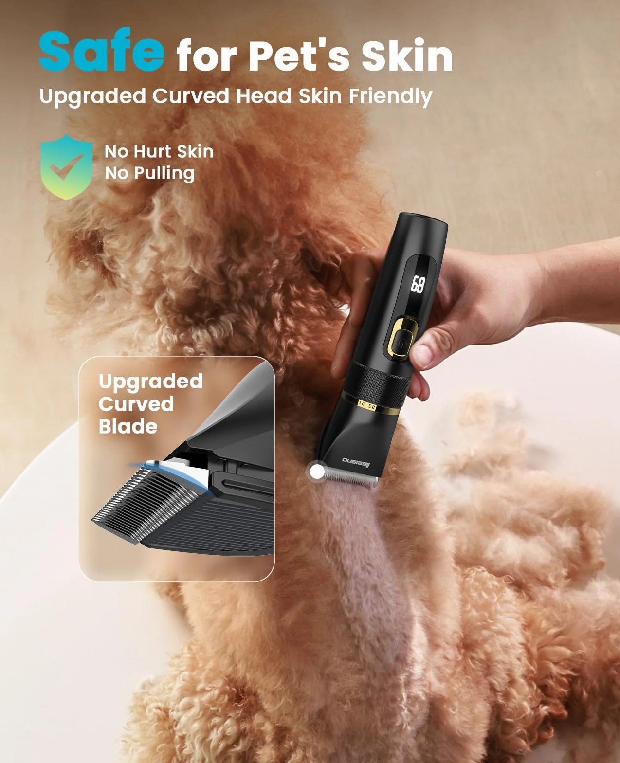 oneisall Cicha maszynka do strzyżenia psów Upgrade Pro, profesjonalna maszynka do strzyżenia psów i kotów, 2000 mAh, możliwość ponownego ładowania, IPX7, wodoszczelna maszynka do strzyżenia sierści