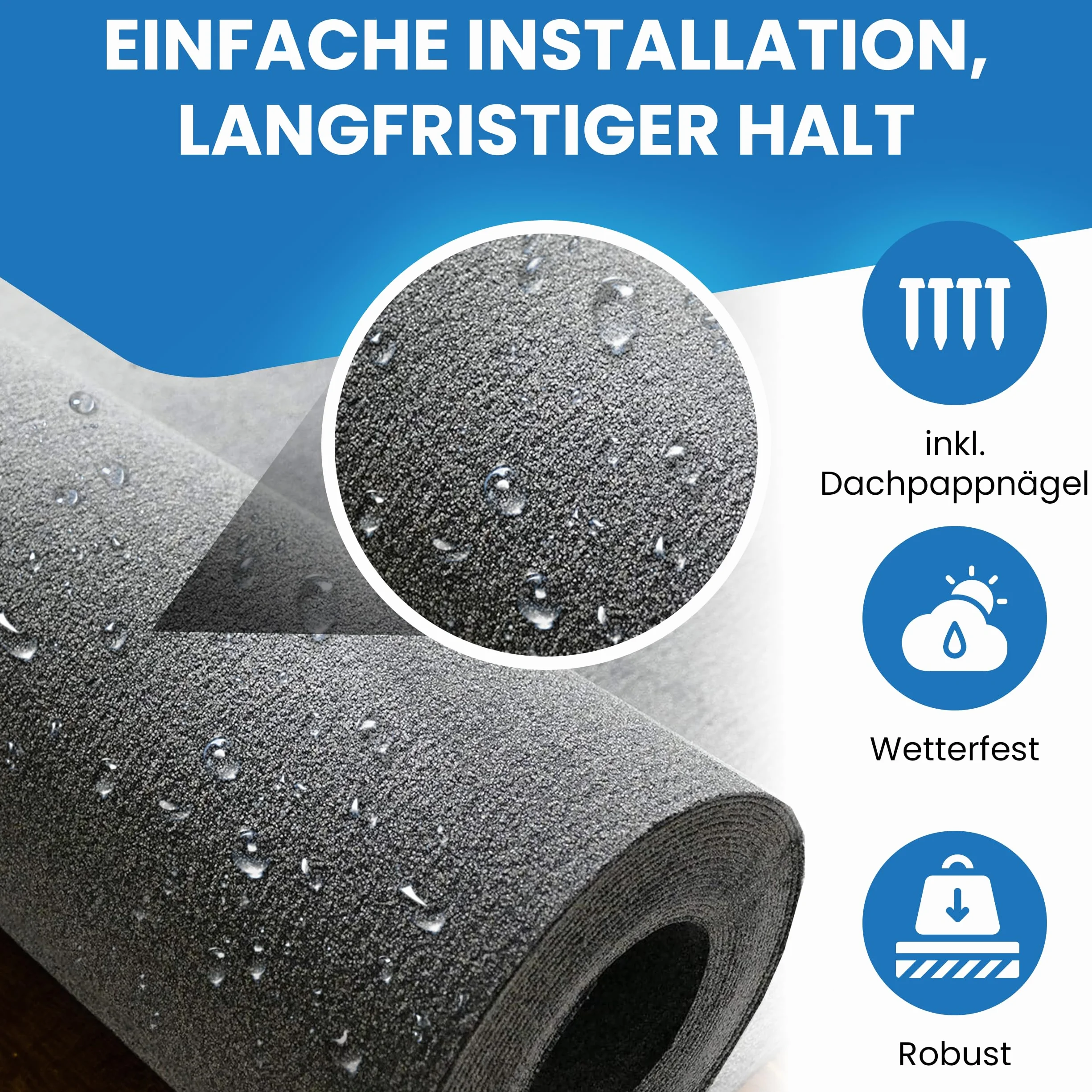 Gartenwelt Riegelsberger Papa dachowa V13 piaskowana 10 m² taśma bitumiczna z gwoździami 3 x 15 mm