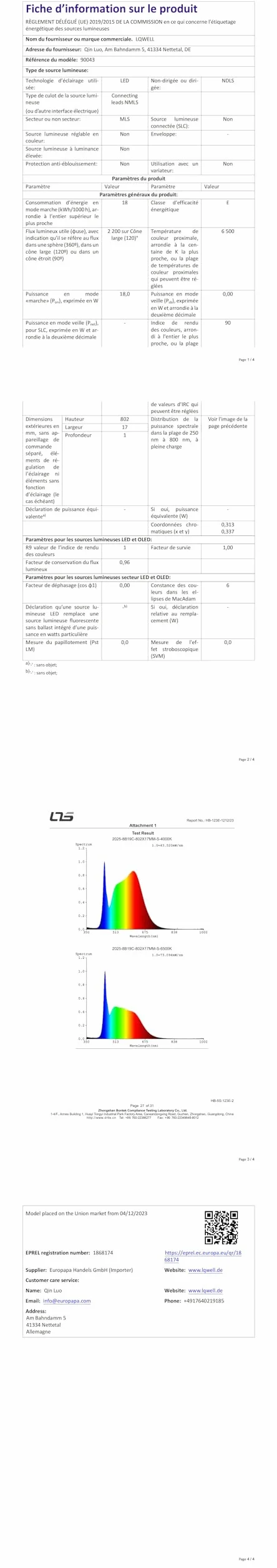 LQWELL® Lampa Sufitowa LED, IP44 Wodoodporna Lampa Łazienkowa Kwadratowa Płaska 18W 6000K 1600 Lm Cienka Do Salonu Łazienka Sypialnia Kuchnia PrzedpokÓJ Piwnica Biuro, 220 * 24 Mm