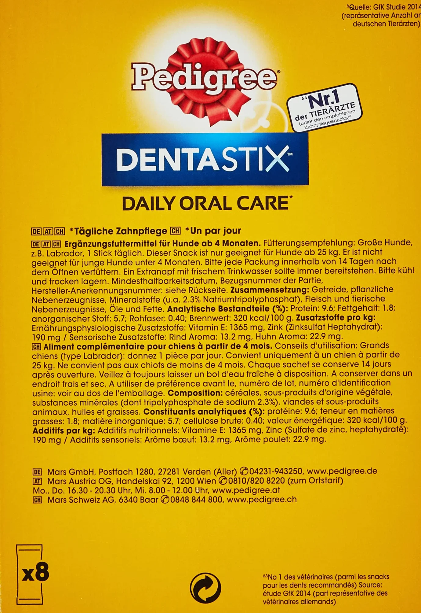Pedigree Dentastix Przekąska dla Psa Kurczak Wołowina 56 Szt.