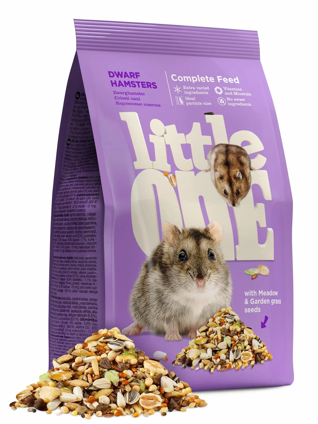 Little One Karma dla chomików karłowatych, dwupak, 2 x 400 g, specjalnie dla potrzeb żywieniowych chomików karłowatych, zaspokaja zapotrzebowanie na składniki odżywcze