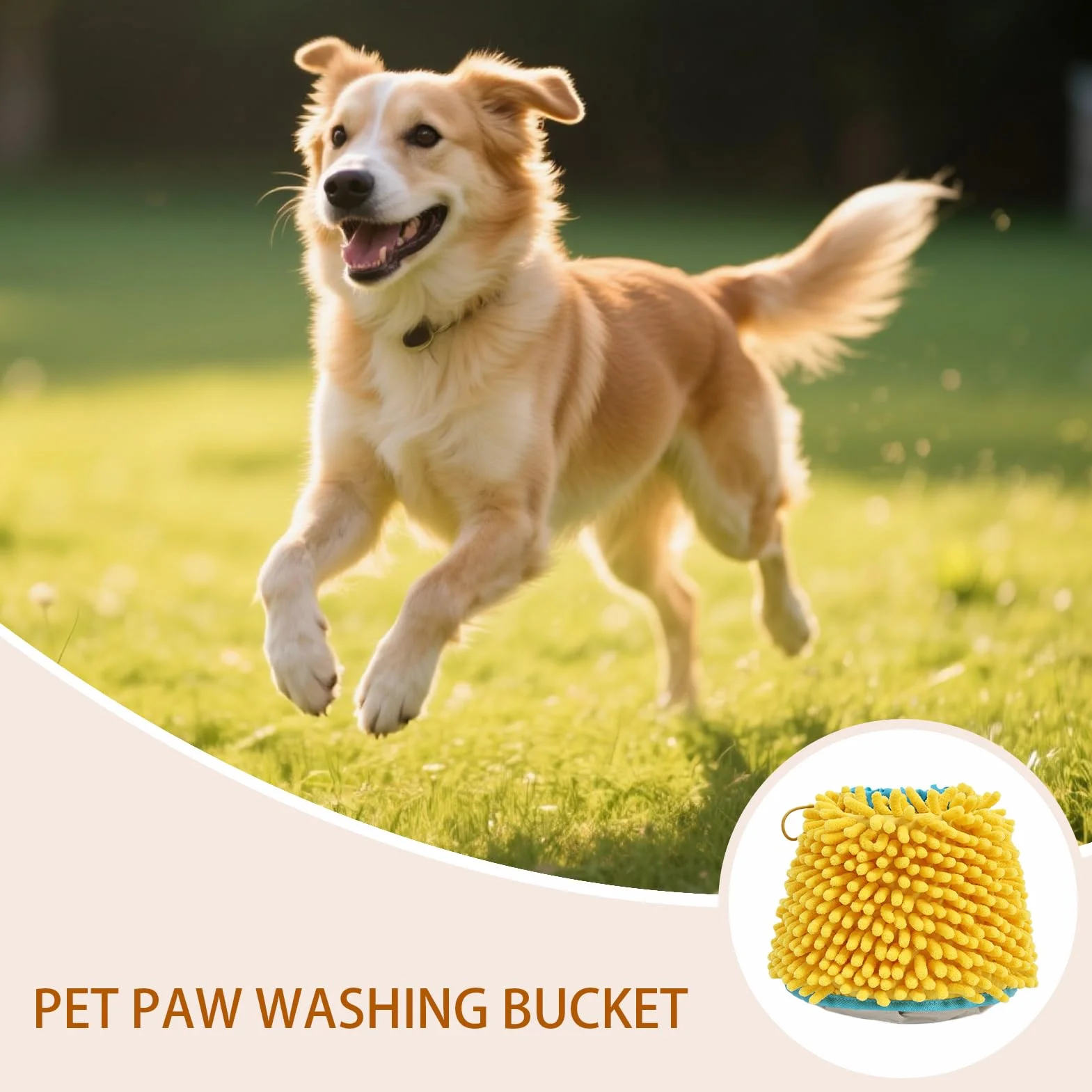 PAW Walka - piesek do czyszczenia łap do kąpieli na świeżym powietrzu | Wodoodporna podszewka z miękkimi bez poślizgu, bez poślizgu miękkiego włosia, składany kubek na kemping plaż