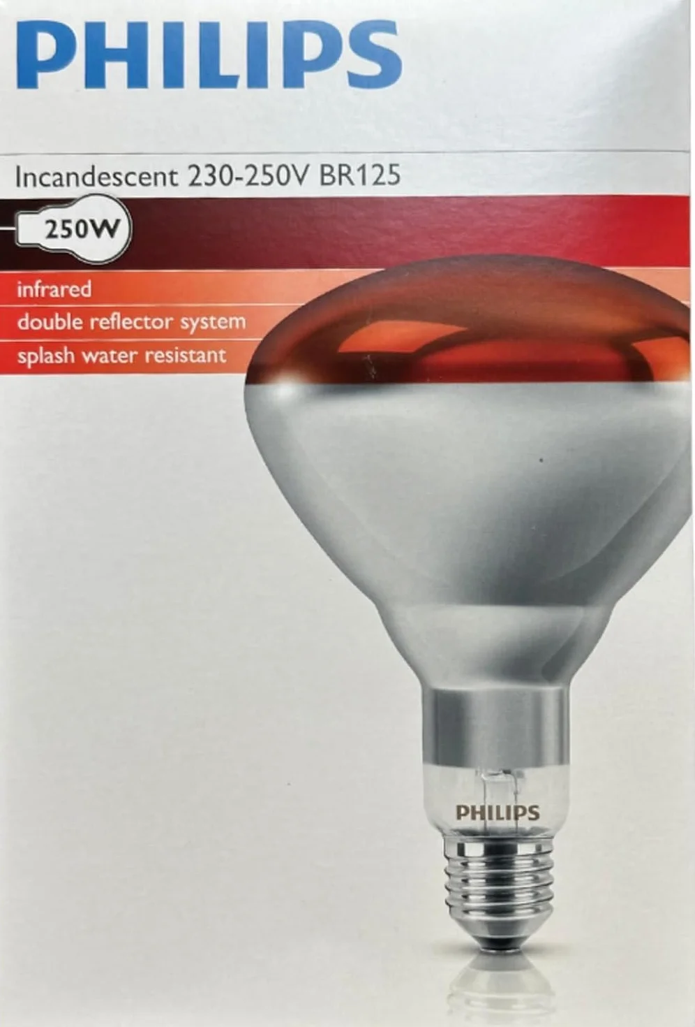 Philips BR125 IR 250W E27 230-250V Czerwony 1CT/10