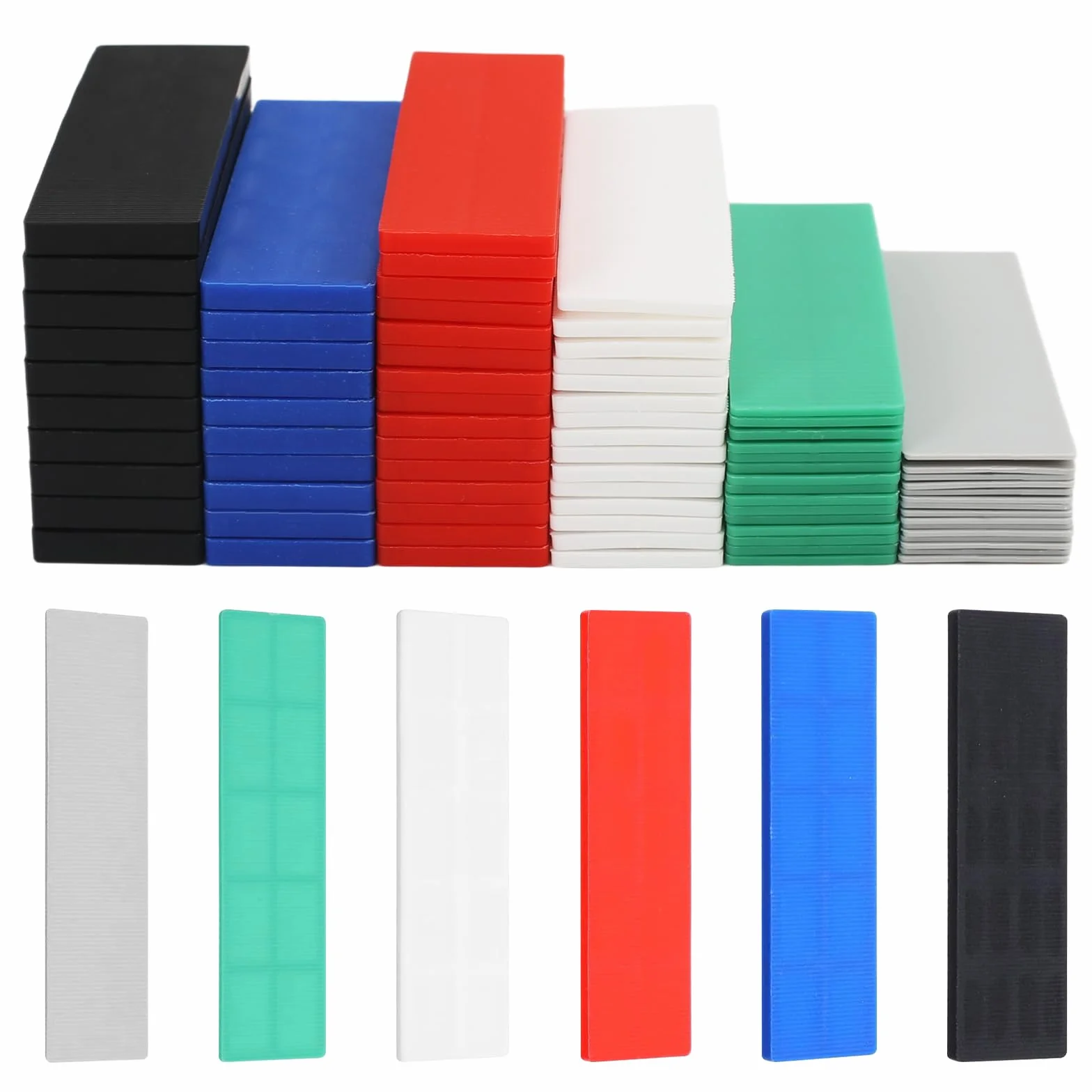 Zestaw podkładek dystansowych z tworzywa sztucznego 80 sztuk 28x100 mm 1-6 mm kliny szklane