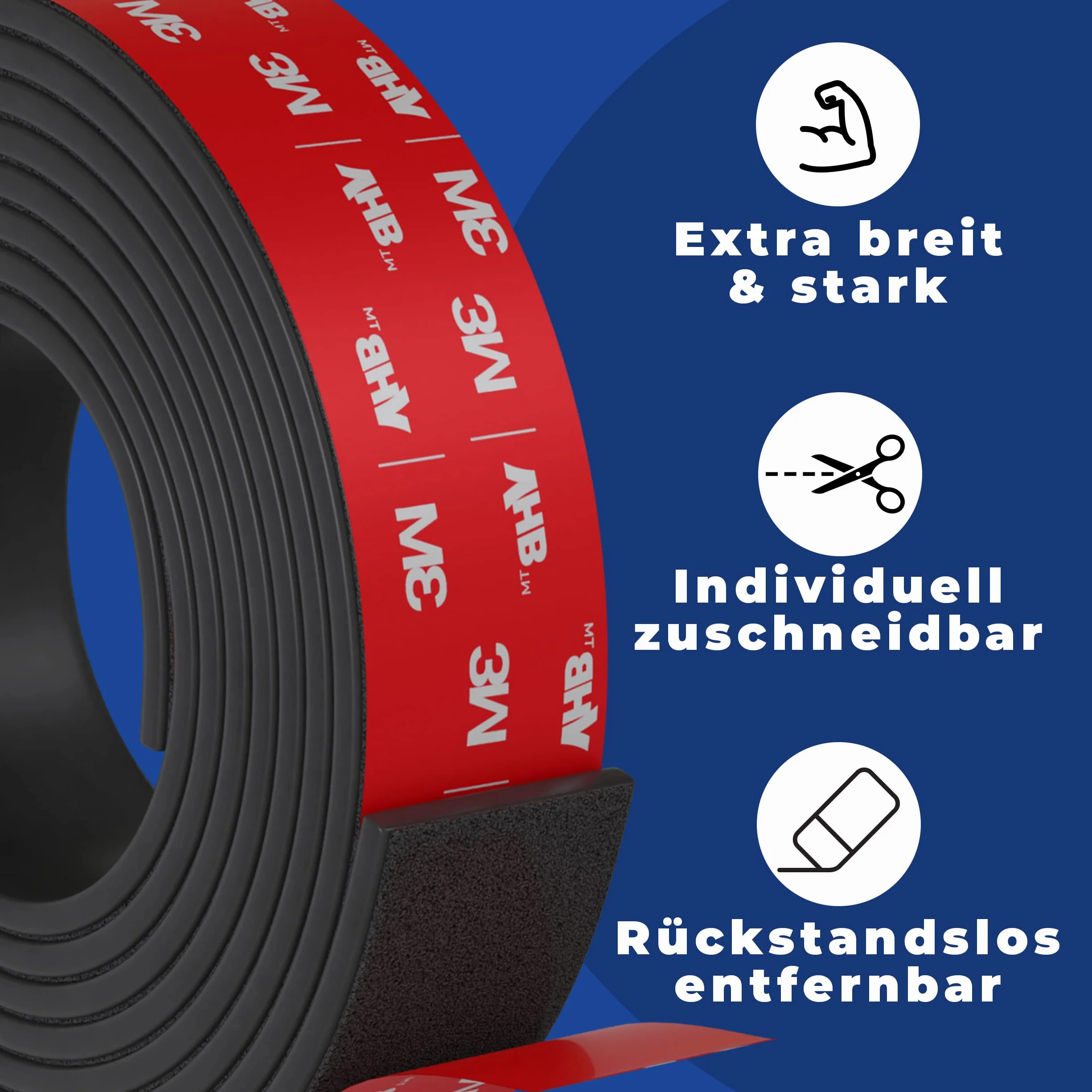 Taśma magnetyczna samoprzylepna (2 m) I mocny klej – mocny magnes I pasek magnetyczny z bardzo mocnym klejem 3M-VHB do noży, tablic suchościeralnych i wielu innych