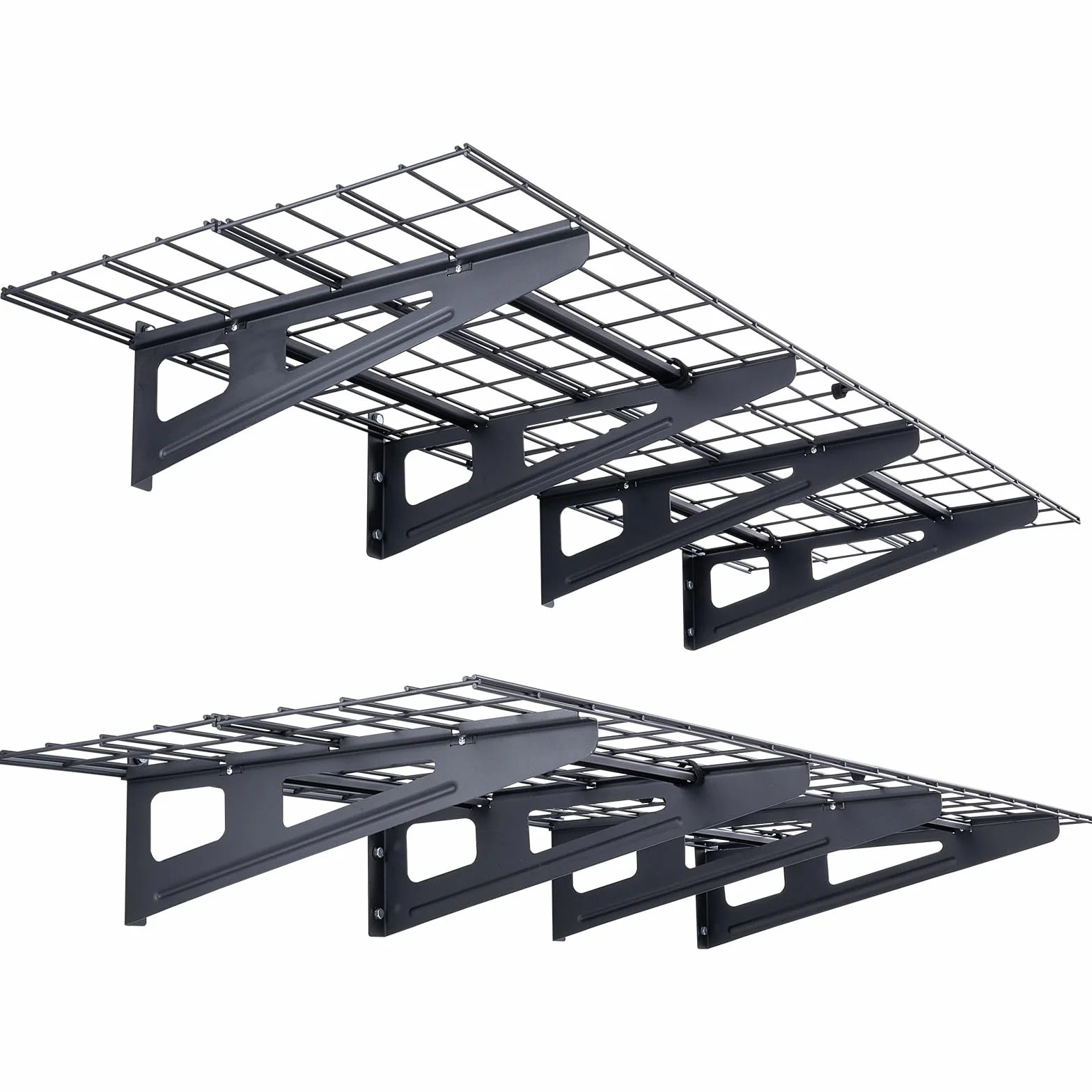 VEVOR 2 sztuki, 1,8 x 0,6 m wytrzymały montowany na ścianie, nośność 453 kg (całkowita) półki pływające, odpowiednie do sklepu, szopy, garażu, czarny, 183 x 62 x 20 cm