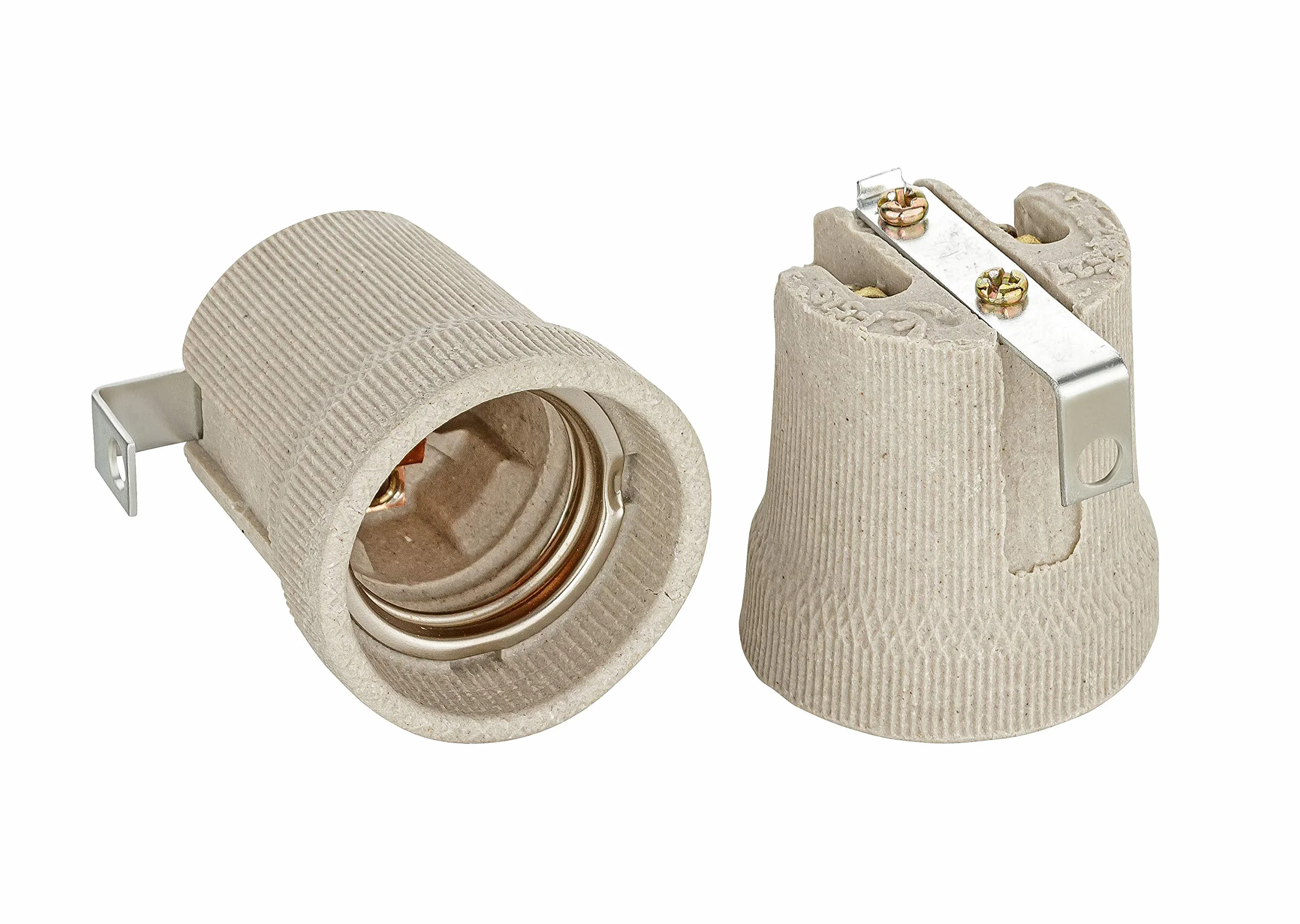 ISOLATECH 1szt E27 szara oprawka ceramiczna z uchwytem montażowym/wewnętrznym(max.250V/4A)żarówka do montażu na suficie w domu łazienka kuchnia uchwyt na lodówkę gniazdko instalacja odporna na ciepło