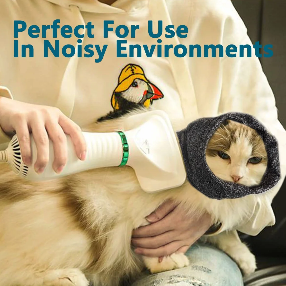 EASY JOY Nauszniki dla psa, nauszniki dla psów, ochrona przed hałasem, ciepła szyja i uszy psa, przyjemne uczucie noszenia, łagodzenie lęków, kojąca ochrona słuchu dla psów, szary L