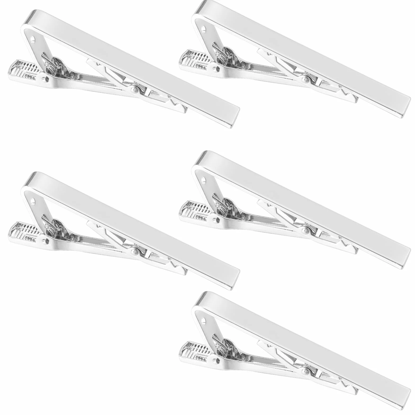 5 sztuk spinek do krawata, srebrne ze stali nierdzewnej, długie style spinek do krawata na wesele, biznes, dla mężczyzn, pomysł na prezent na Boże Narodzenie, Dzień Ojca