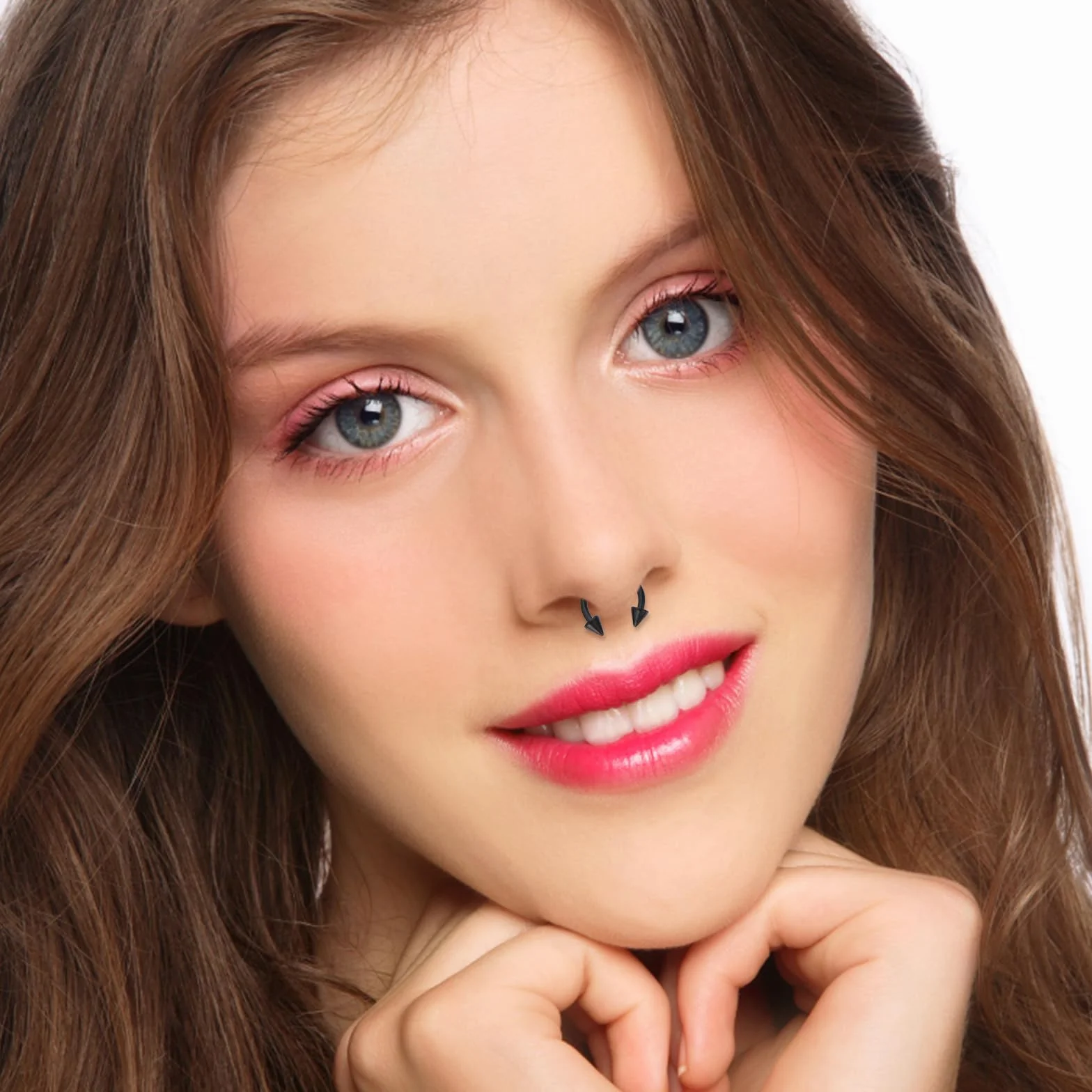 Yolev 16 szt. kolczyk do nosa ze stali nierdzewnej, piercing przegrody nosowej, biżuteria, podkowka, pierścionek z koralikami, helix, tragus, chrząstka