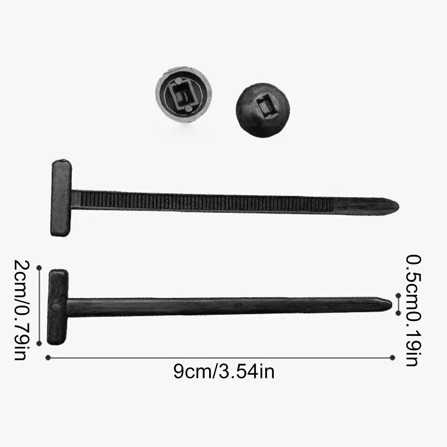 Generic Car Cable Tie Buckle, 100X Nylon Zip Ties, Heavy-Duty Fastener Clips, Strong Self-Locking Design, Multipurpose Management for Auto, Machine, Home, and Repair Use 3.54x0.79x0.2in