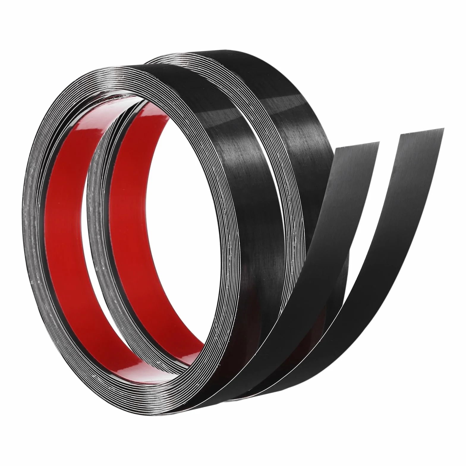 QUARKZMAN 2 szt. Listwa ścienna ze stali nierdzewnej, 5 m x 25 mm dekoracyjna naklejka metalowa do krawędzi lustra płytki sufitowe szczotkowane czarne