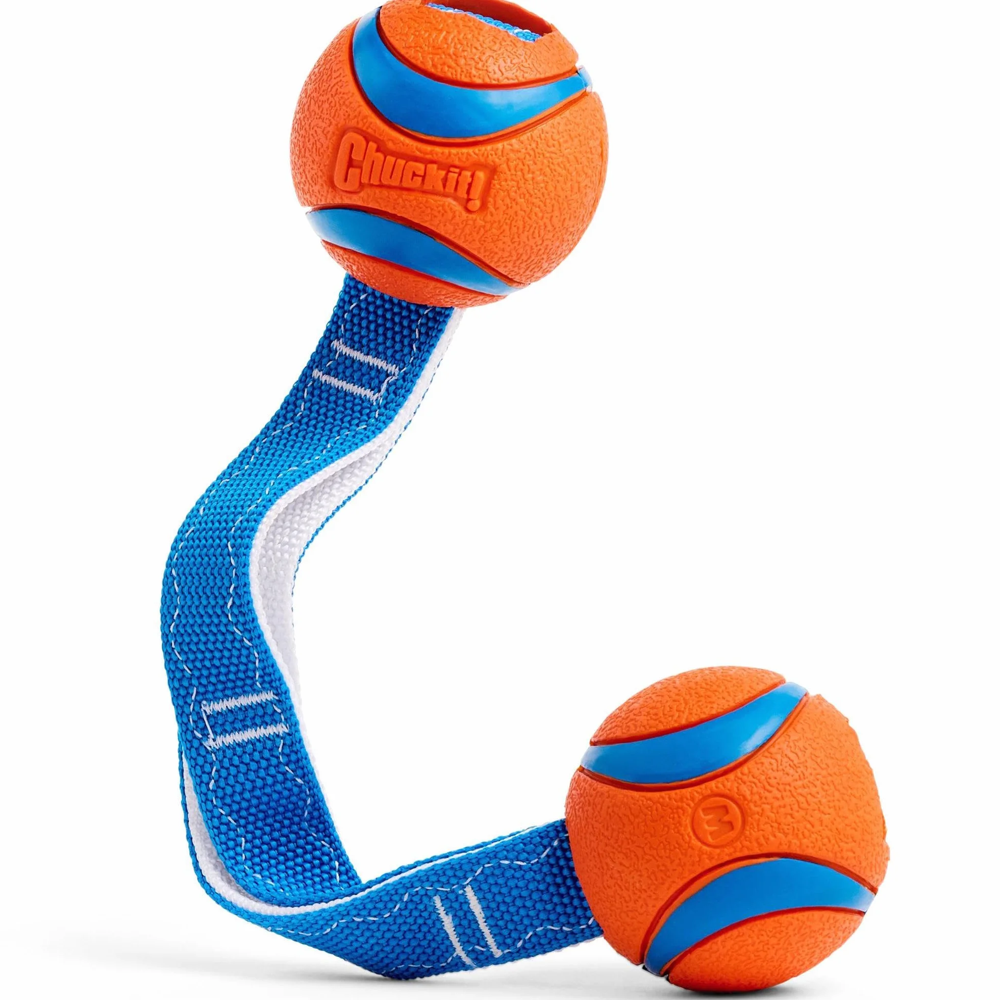 Chuckit! Ultra Tug Duo zabawka dla psa z dwiema gumowymi kulkami przeciąganie liny interaktywna zabawka dla psów, średnia