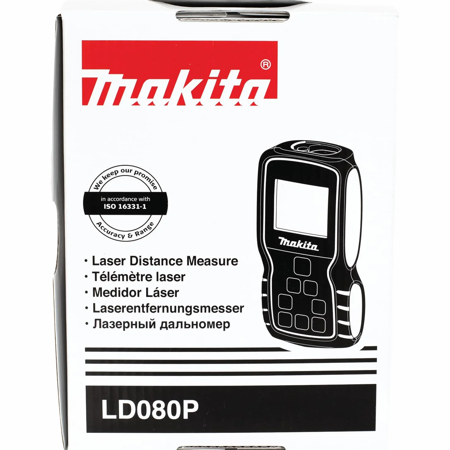 Makita LD080P laserowy pomiar odległości w komplecie z 2 bateriami AAA
