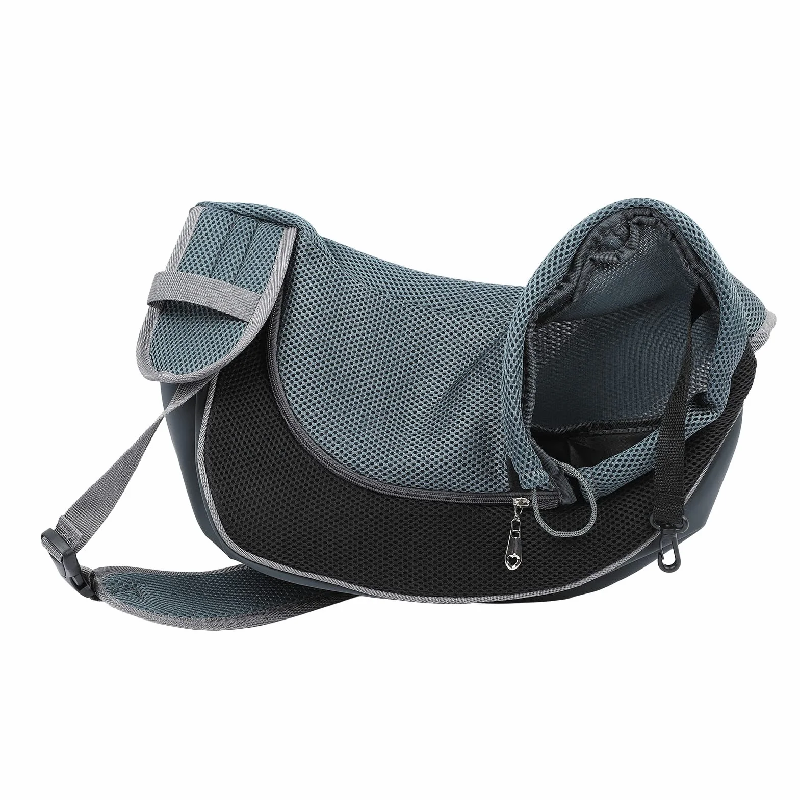 Pet Sling Torba Transportowa, Pet Sling Oddychająca Siatka Przenośna Pojedyncza Torba na ramię Nosidełko dla Psa do Podróży na Zewnątrz (Czarny)