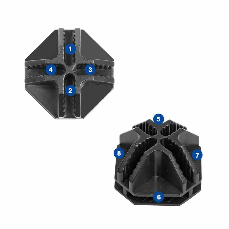 SONGMICS Zestaw 20 plastikowych złączy Złącze plastikowe do systemu regałów wtykowych DIY, czarne ALPC0B-20V1