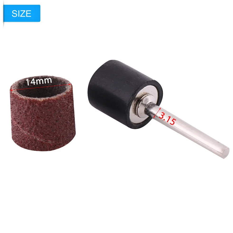 Cylinder szlifierski Akozon, 100 szt. Bęben + 1 szt. Trzpień korbowodu dla Rotary Drll papier ścierny zespoły tuleje wrzeciona zestaw do polerowania drewna Craft 80/320/600 Grit (320#)