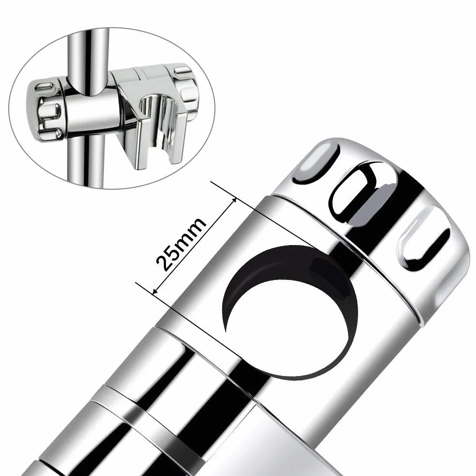 Uchwyt prysznicowy drążek ścienny 25 mm ABS chrom