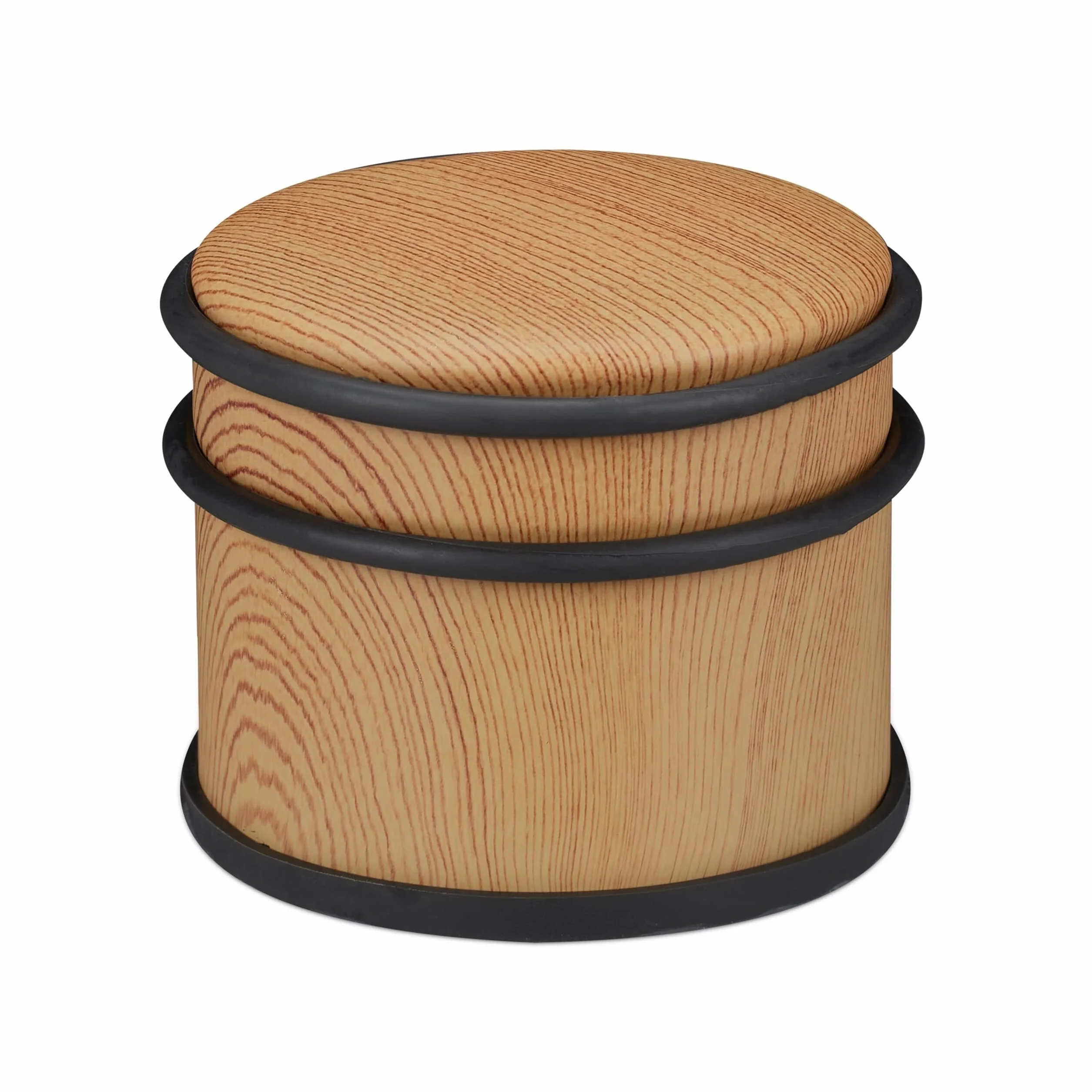 Relaxdays stoper do drzwi, blokada drewniana, gumowa, ∅ 9,5 cm, brązowy