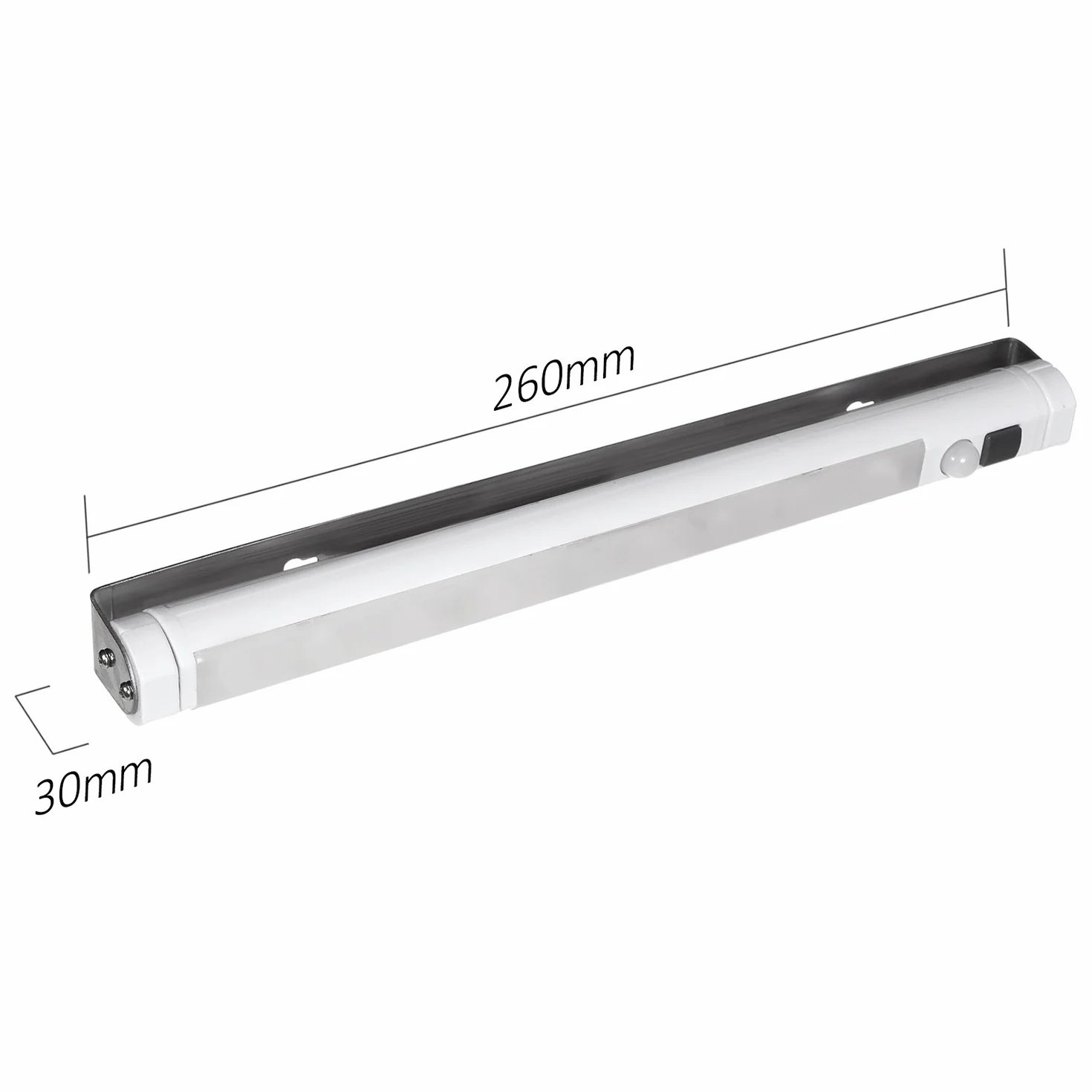 Maclean MCE166 lampa podszafkowa, listwa świetlna, lampa kuchenna, lampa do szafy, 9 diod LED SWD z czujnikiem ruchu PIR 120 stopni, obracana o 360°