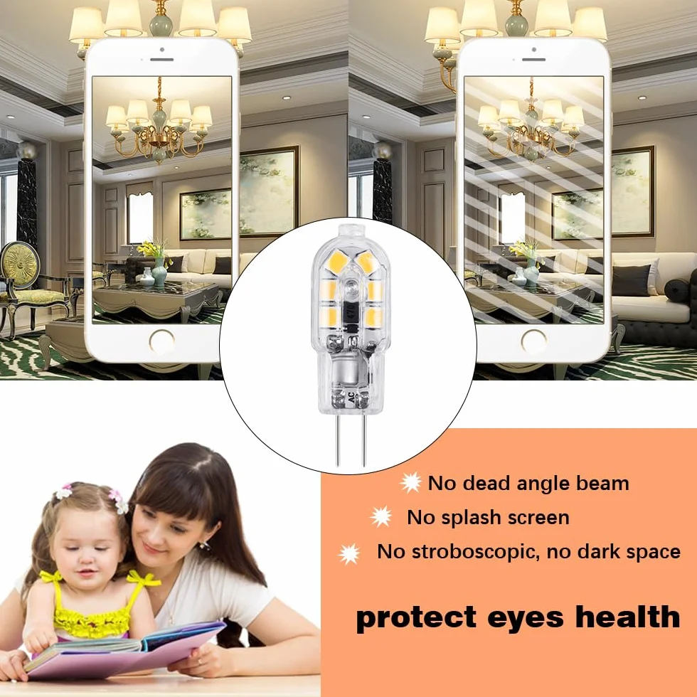 Vicloon G4 LED-lamp 10-pack warm wit 2W 130lm 12V AC/DC 3000K 360°