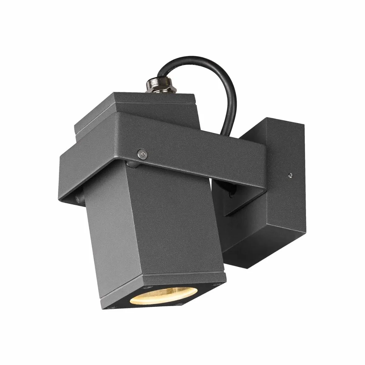 SLV Natynkowa lampa ścienna i sufitowa THEO BRACKET CW/oświetlenie ścian, ścieżek, wejść, zewnętrzny spot LED, natynkowa lampa outdoor, lampa ogrodowa, reflektor sufitowy / GU10 IP65 7W antracytowa