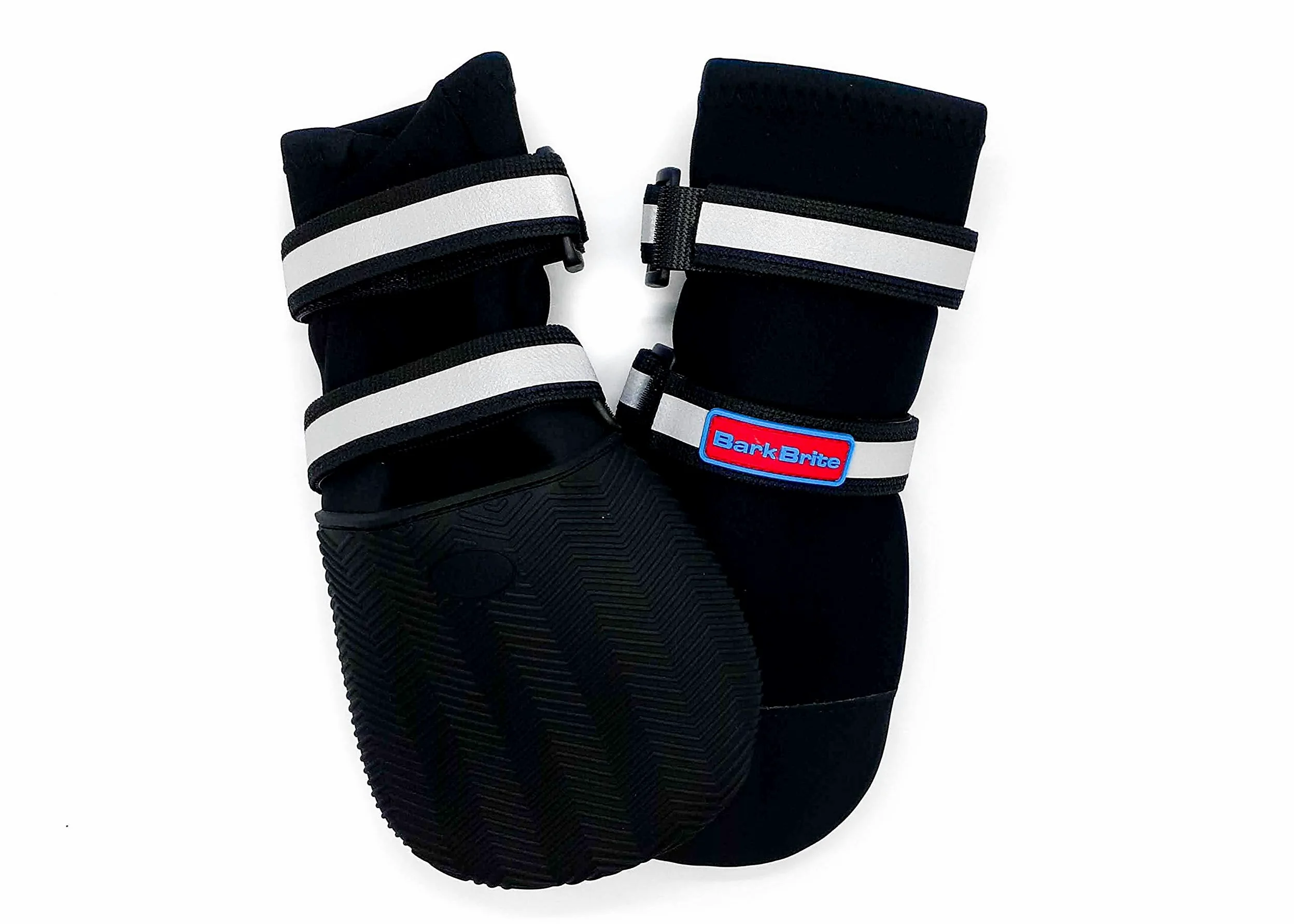 Bark Brite Neoprenowe buty dla psów na każdą pogodę, ochraniacze łap, z odblaskowymi paskami, rozmiar XXL (11 x 11 cm)