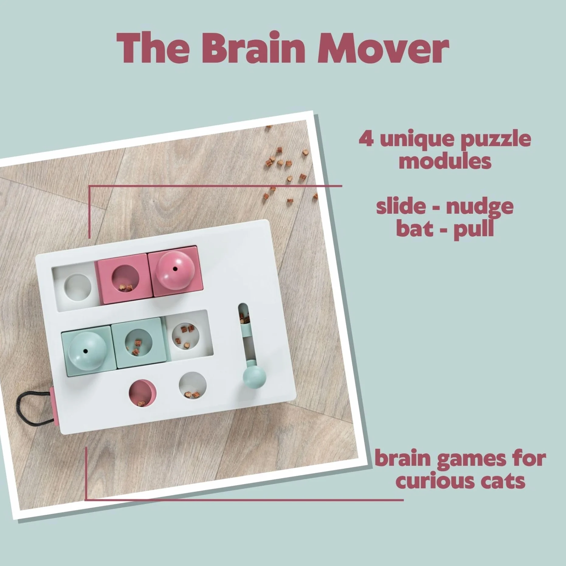TRIXIE Cat Activity Brain Mover, gra strategiczna stymulacji psychicznej, interaktywna zabawa dla kotów, dozownik smakołyków, zabawka dla kota