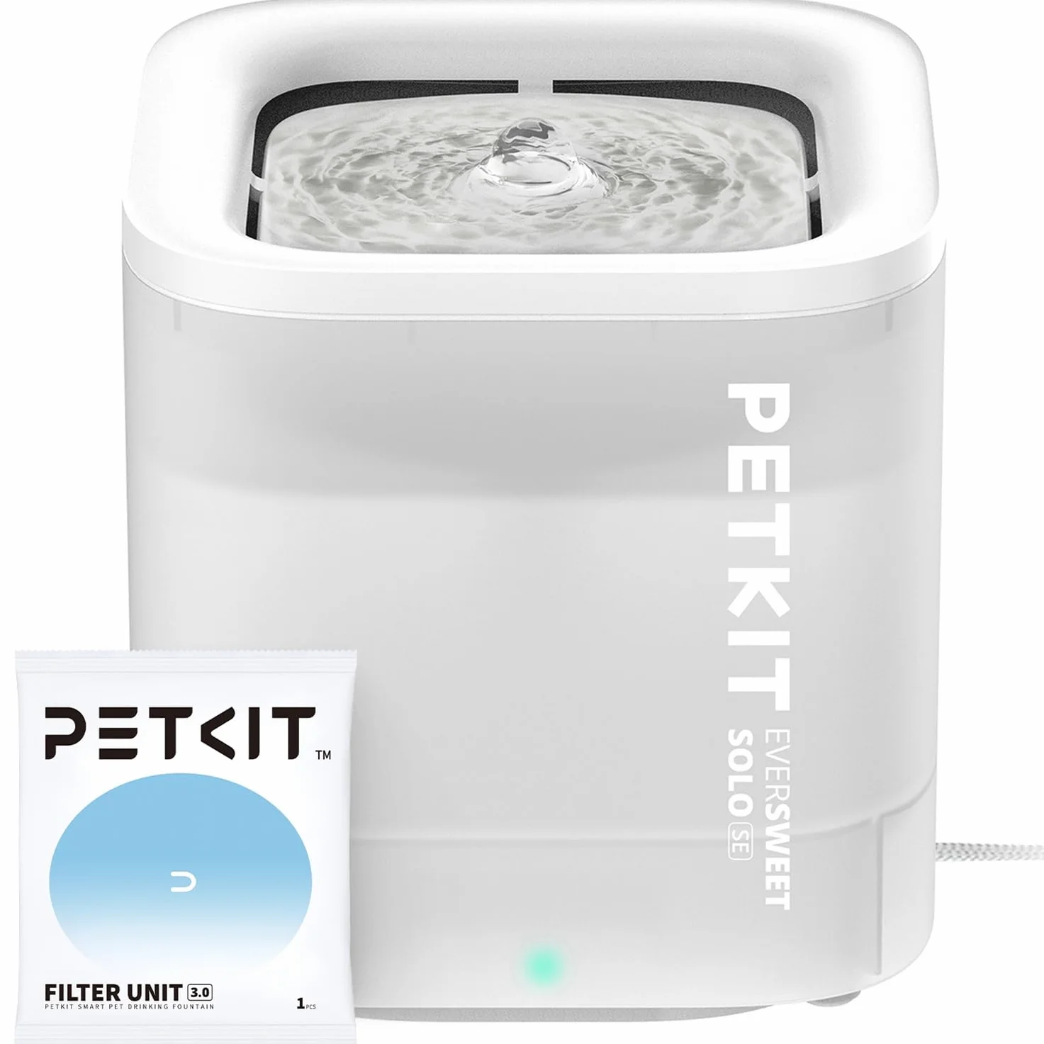 Petkit EVERSWEET Fontanna dla Kota i Psa, Bezprzewodowa Pompa Wodna, 1,85L, Inteligentne Światło LED, 25db Niezwykle Cichy