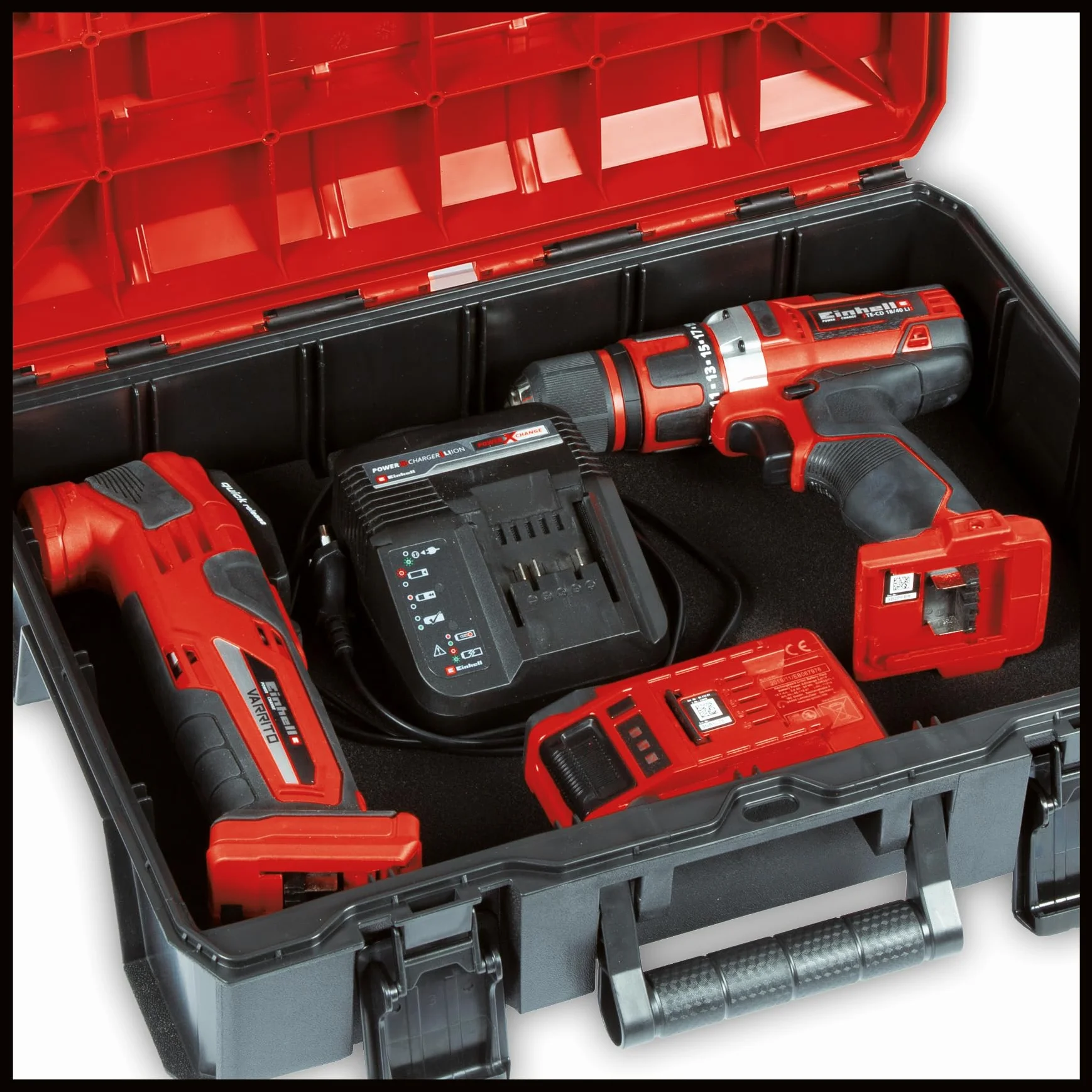 Einhell E-Case (System Box) Skrzynka Narzędziowa, Czarny/Czerwony, 44x33x13 cm