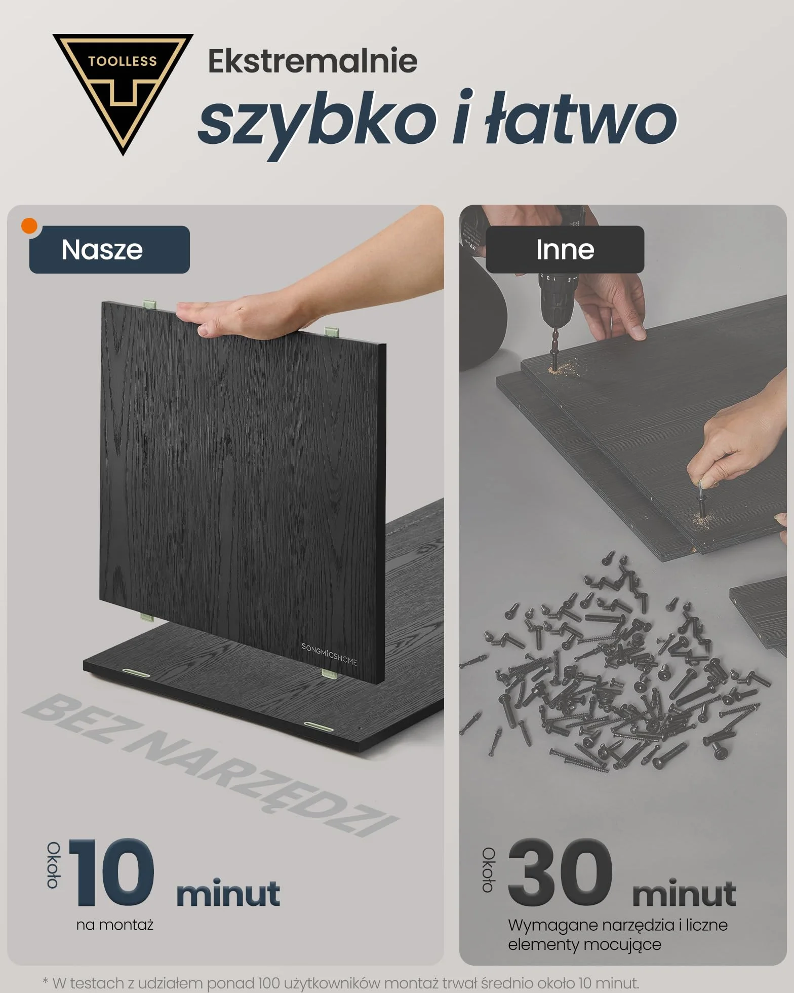 SONGMICS HOME Szafka na kuwety dla kota, ultraszybki montaż bez użycia narzędzi, ociekacz dla dużych kotów, drzwi otwierane ciśnieniowo, stół, minimalistyczny, nowoczesny, czarny drewno PCL013B03