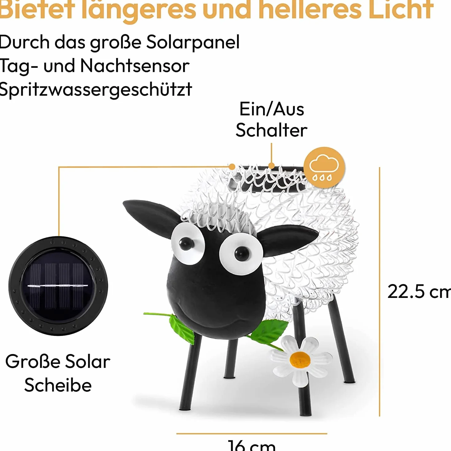 Gadgy lampy solarne zewnętrzne | owce dekoracje ogrodowe solarne z efektem cienia | metalowe figury ogrodowe