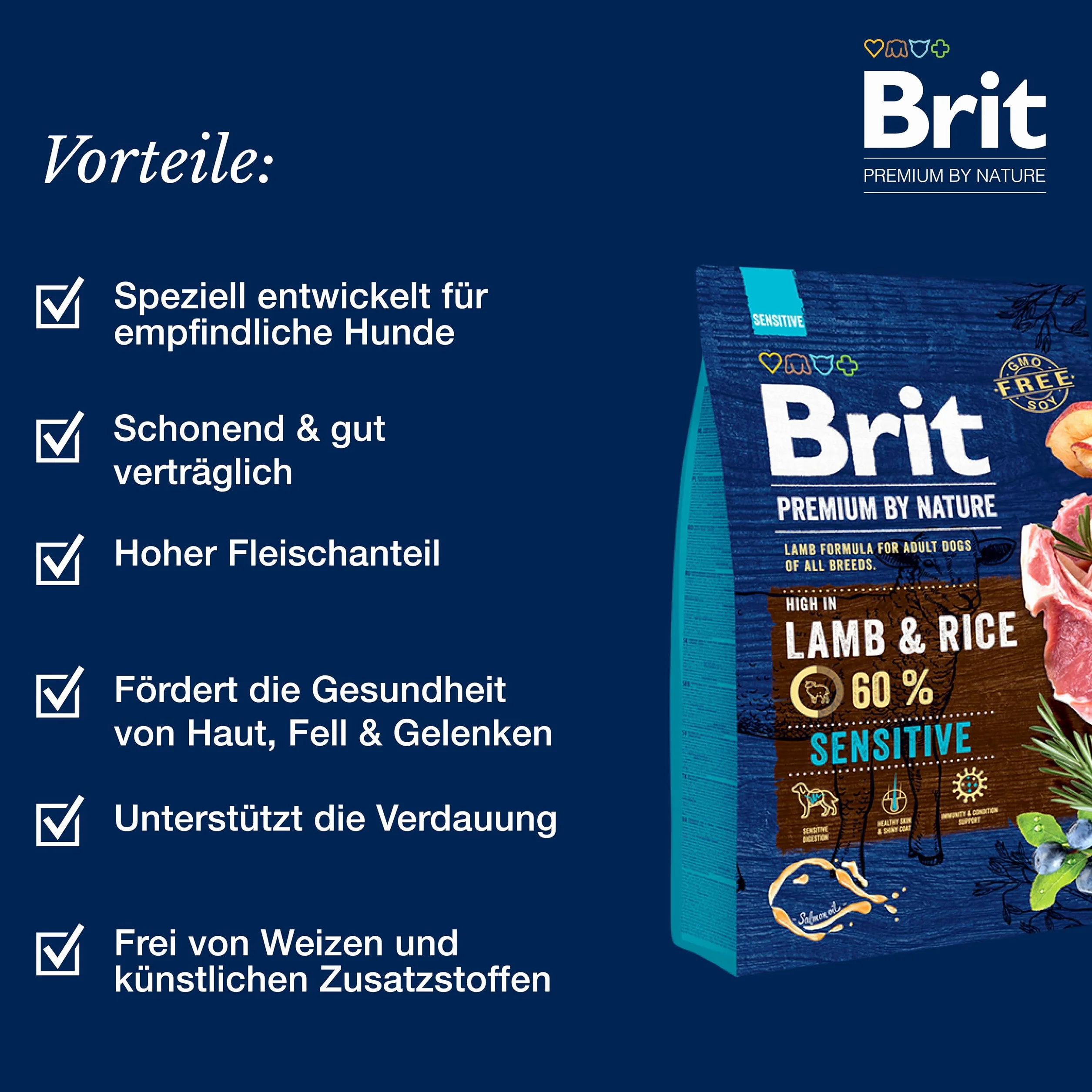 BRIT Premium by Nature Dog Sensitive Lamb 3 kg