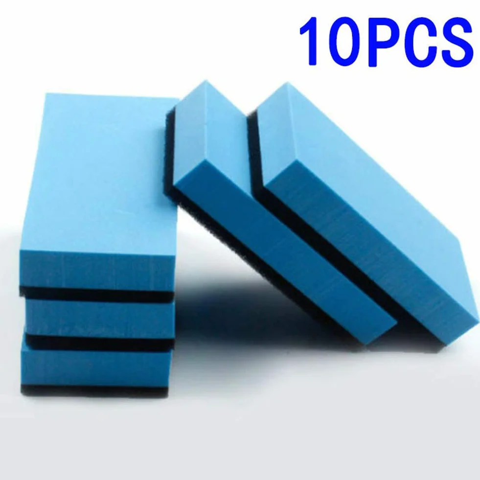 10 szt. Gąbka do Aplikatora Powłoki Ceramicznej, Gąbka do Nakładania Powłoki Ceramicznej na Samochód Szklane Podkładki do Aplikatora Powłoki Nano Wax (BLUE)