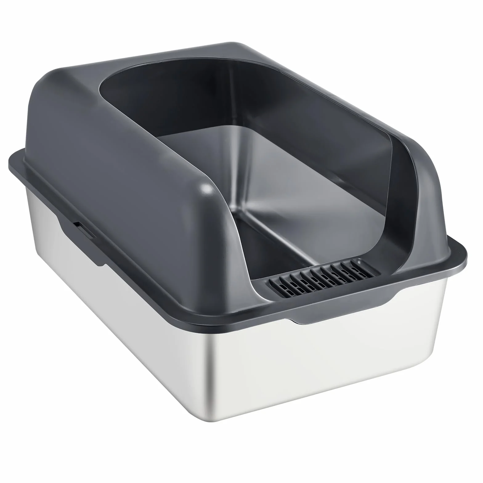 VEVOR Kuweta dla kotów, głębokość 15 cm, XL, bardzo duża kuweta ze stali nierdzewnej, szeroka deska filtrująca i wysokie boki, zamknięta, bezzapachowa, łatwa do czyszczenia, odpowiednia dla dużych