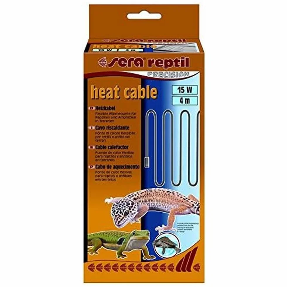 sera 32008 reptil Heat Cable (4 m) 15 W, kabel grzewczy do terrariów, kabel silikonowy odporny na wodę rozbryzgową i pazury