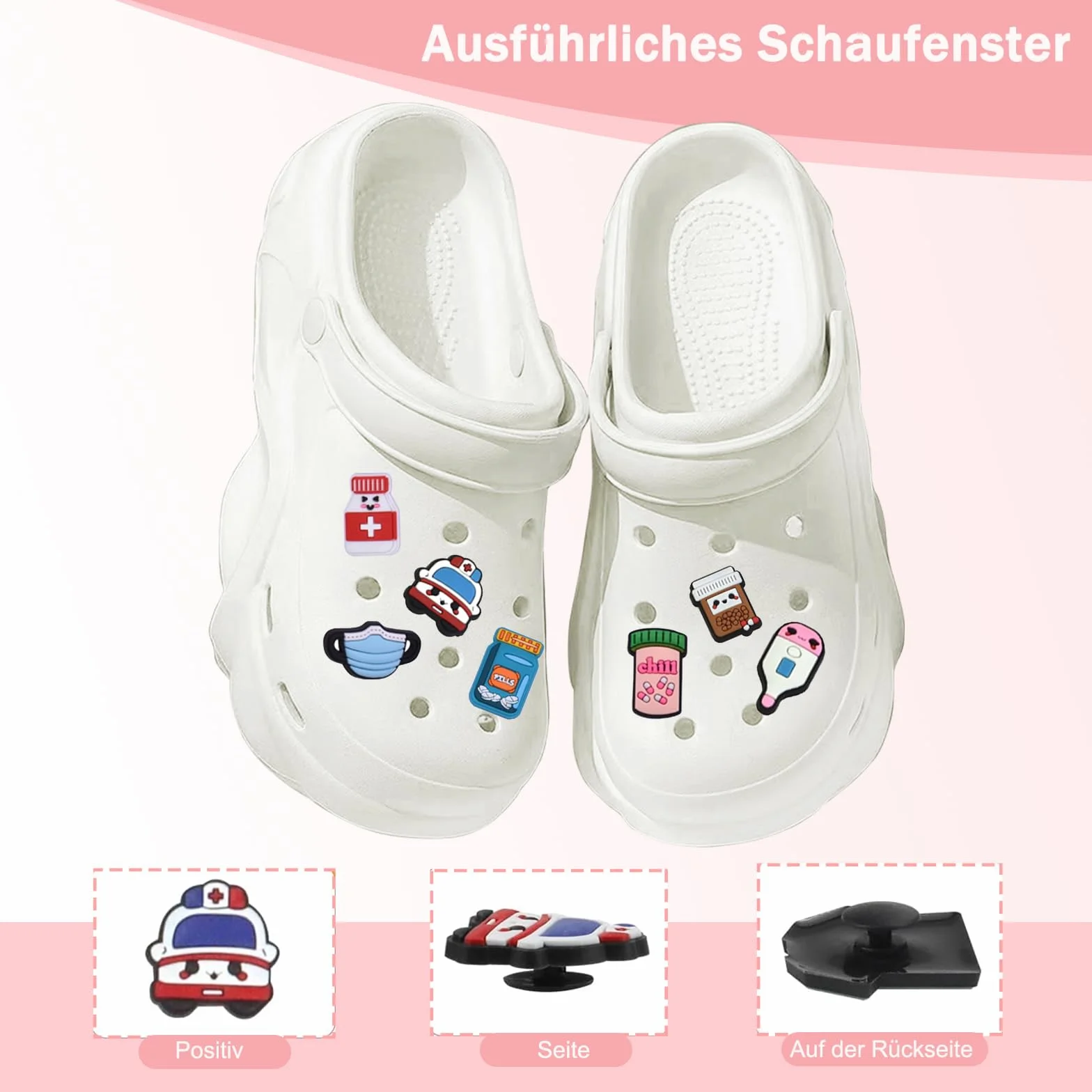 Wtyki do butów dla pielęgniarki, 40 sztuk, przypinki Crocs, ozdoba do butów dla dzieci, ozdoba do butów, ozdoba butów, PVC