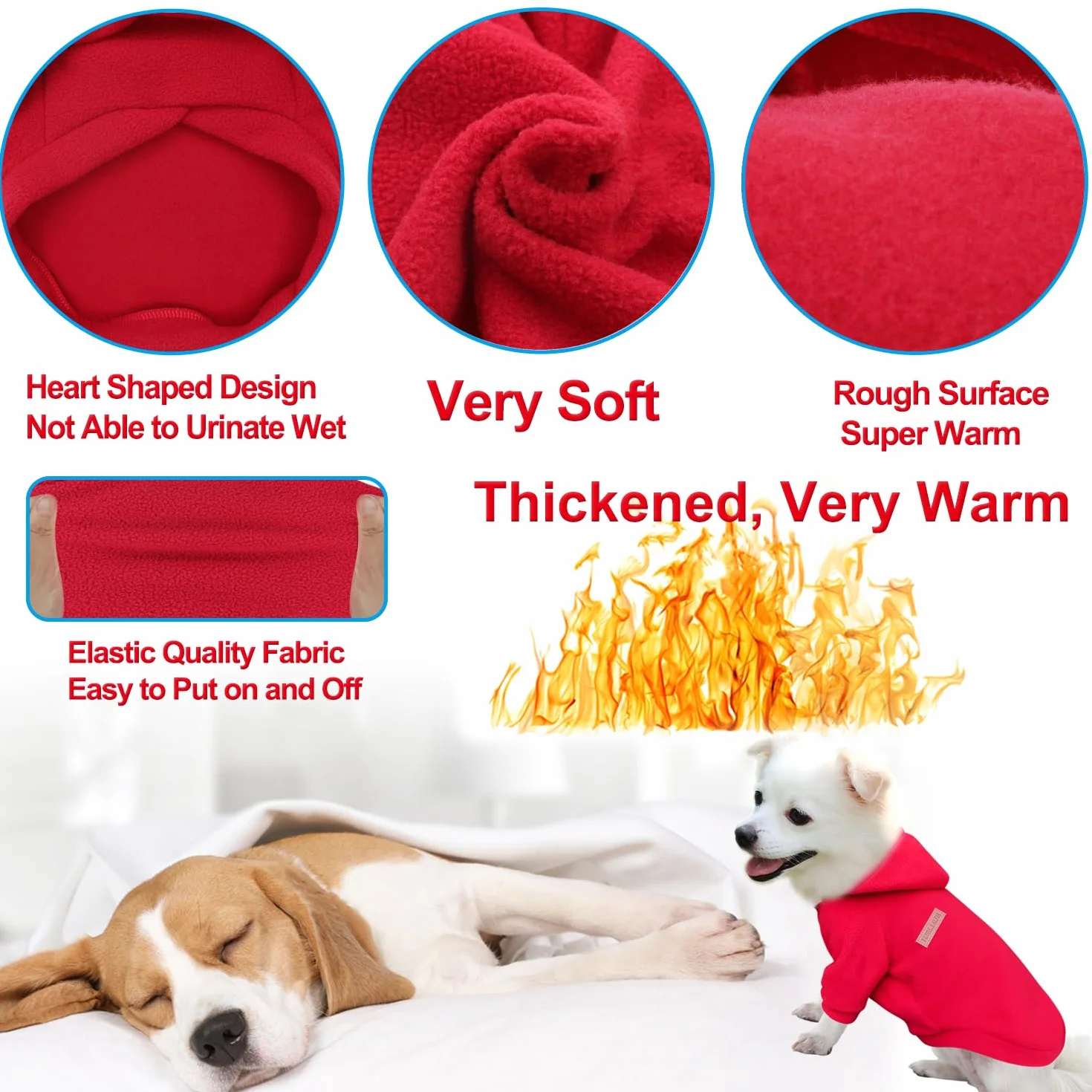 Bluza z kapturem dla psa Chihuahua Sweter polarowy XXL 2 sztuki czarny czerwony